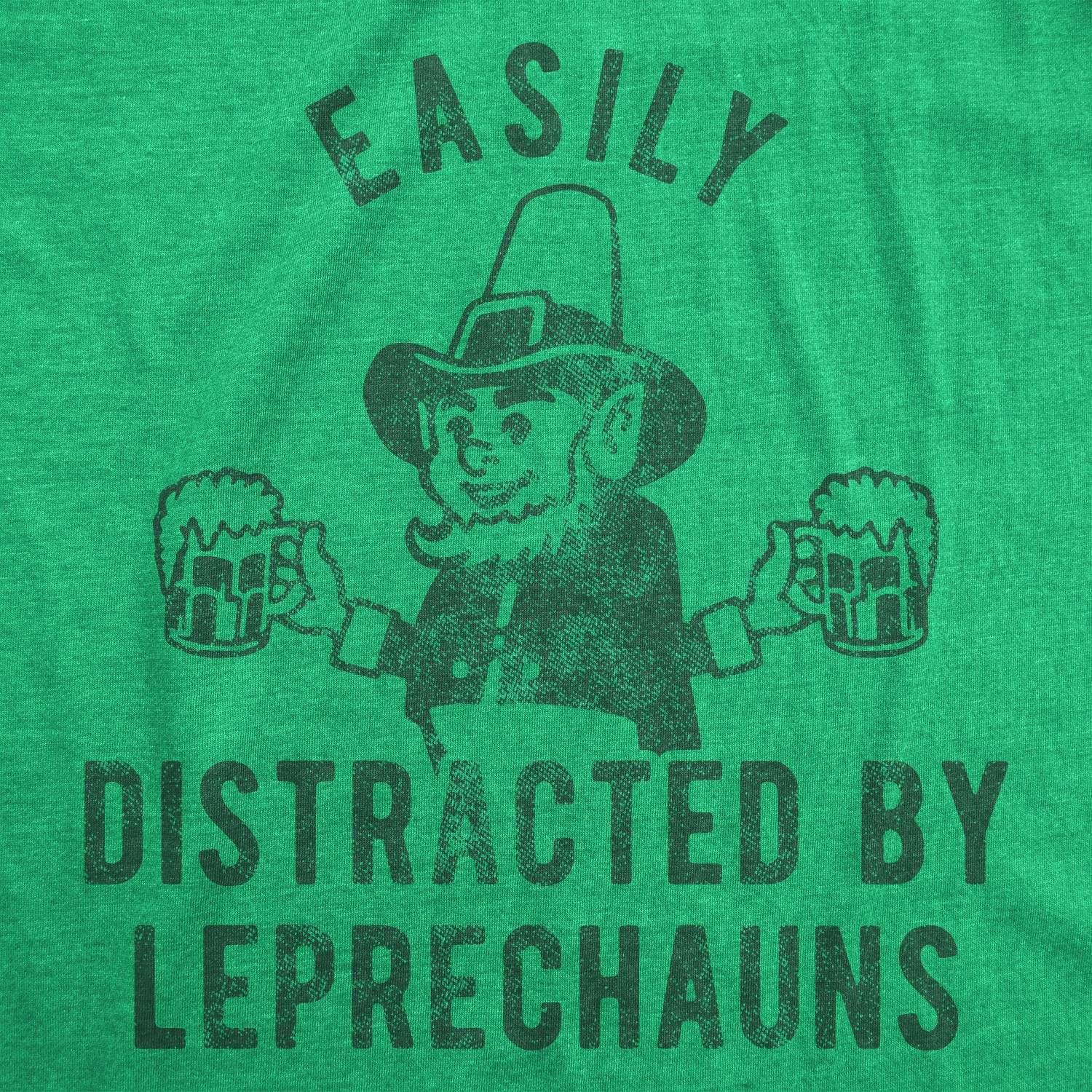 Mens Easily Distracted By Leprechauns T Shirt Funny Saint Patrick’s Day Parade