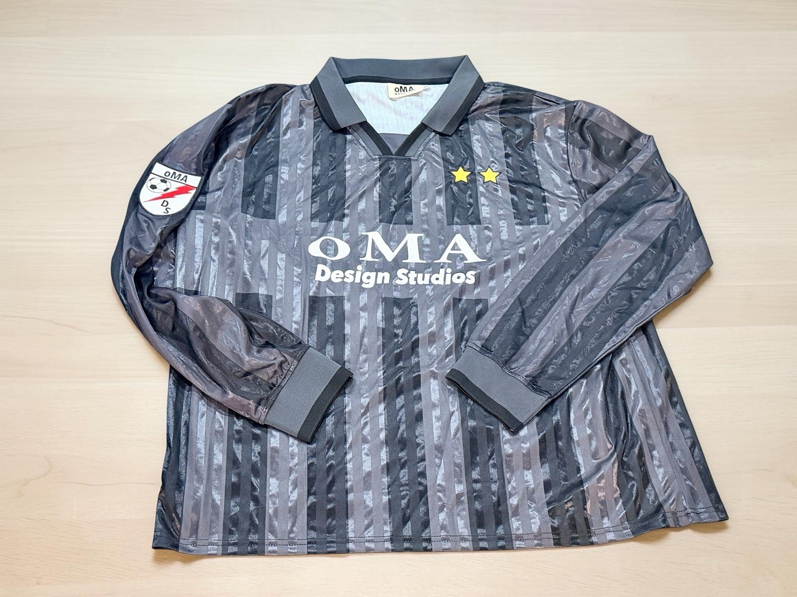 Oma Design Studio Unisex Adults’ Long Sleeve Soccer Jersey Black, Size XL NWOT