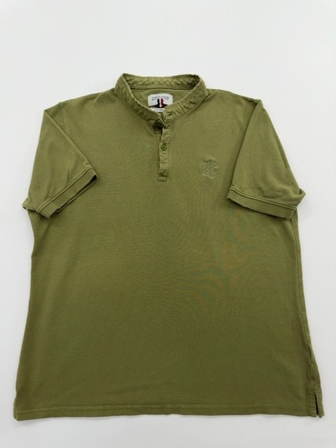 Enrico Coveri Boys Olive Polo Shirt Size M Button Front Logo