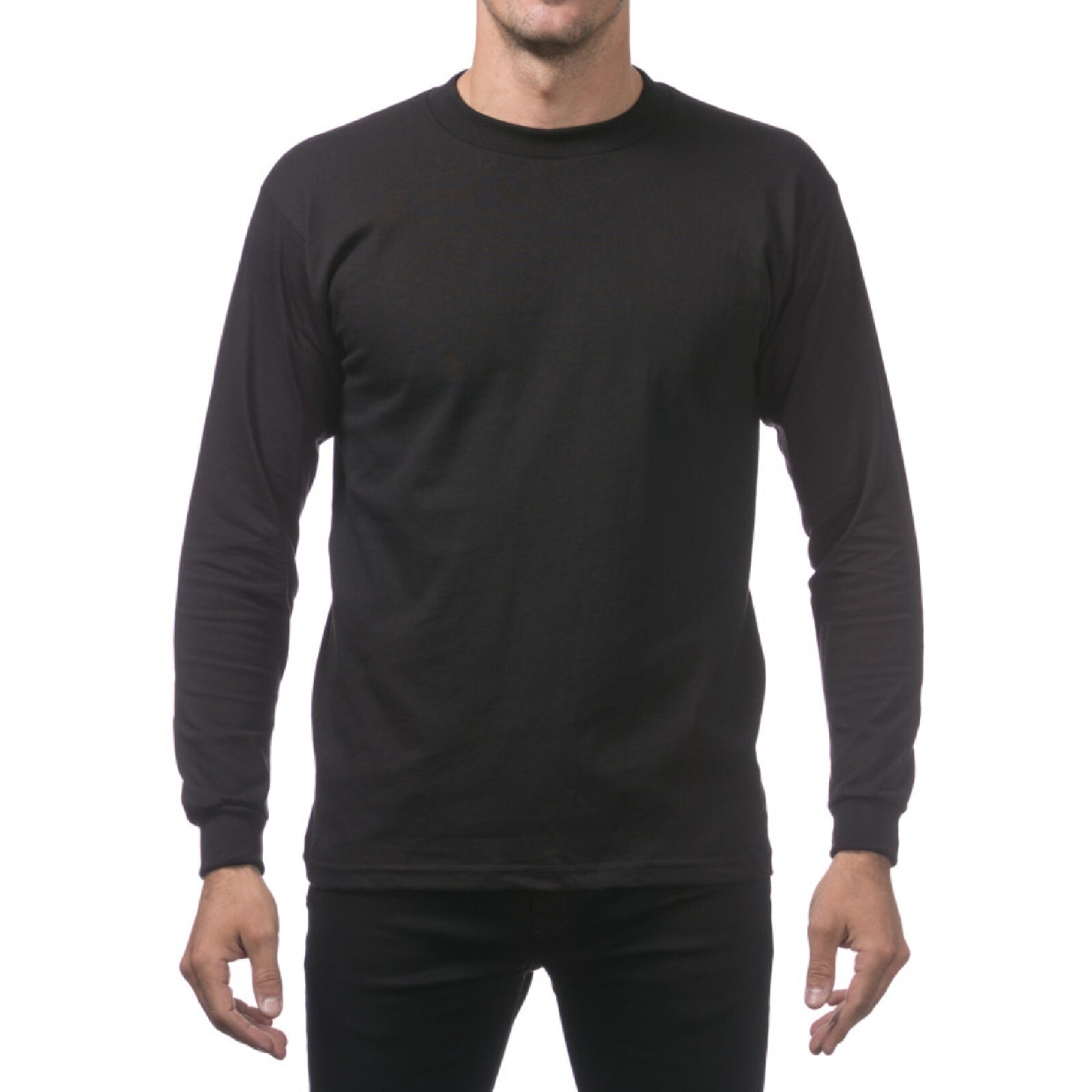 PROCLUB MENS HEAVYWEIGHT LONG SLEEVE T SHIRTS PRO CLUB CASUAL COTTON TEE SHIRT
