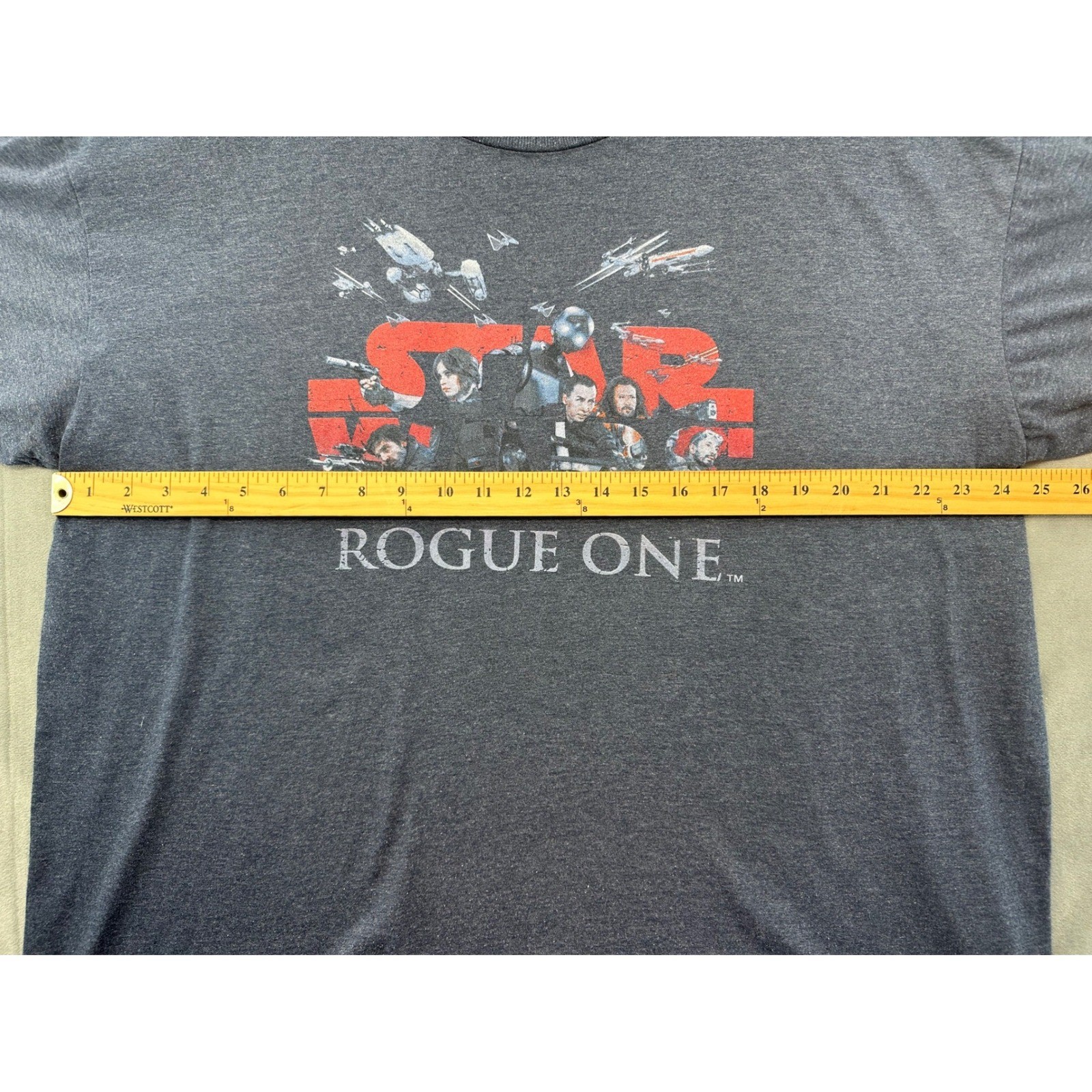 Star Wars Rogue One Graphic TShirt Mens XXL Heather Gray Short Sleeve Crewneck