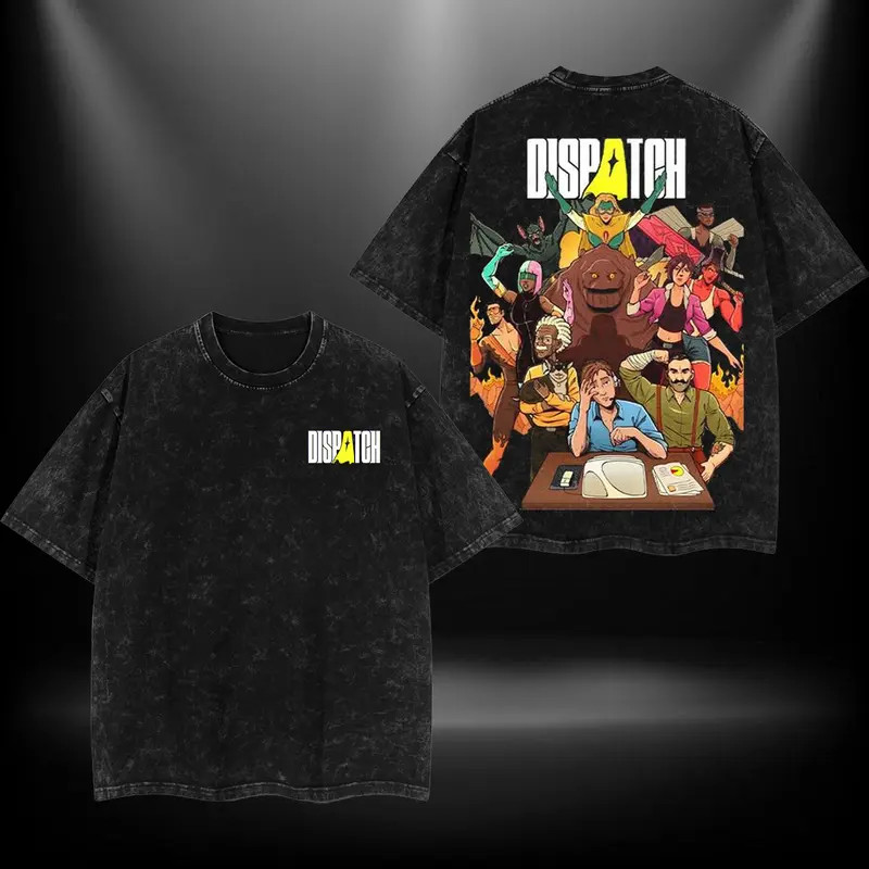Dispatch Super Hero Game Double Printed Fantasy Graphic Tee Mens T-Shirt