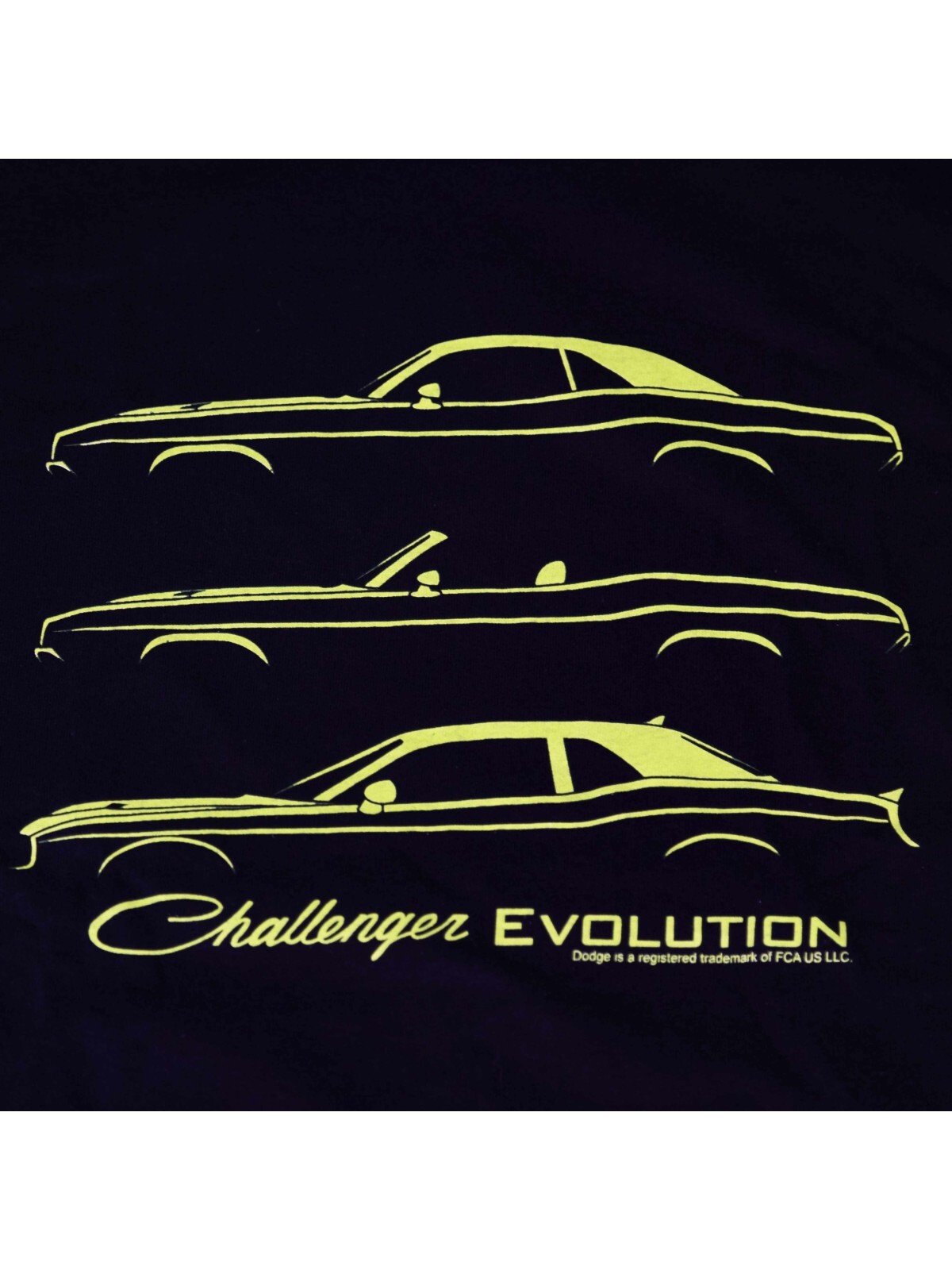 David Carey Dodge Challenger Models Evolution (Licensed) Black w/ Green, 3XL