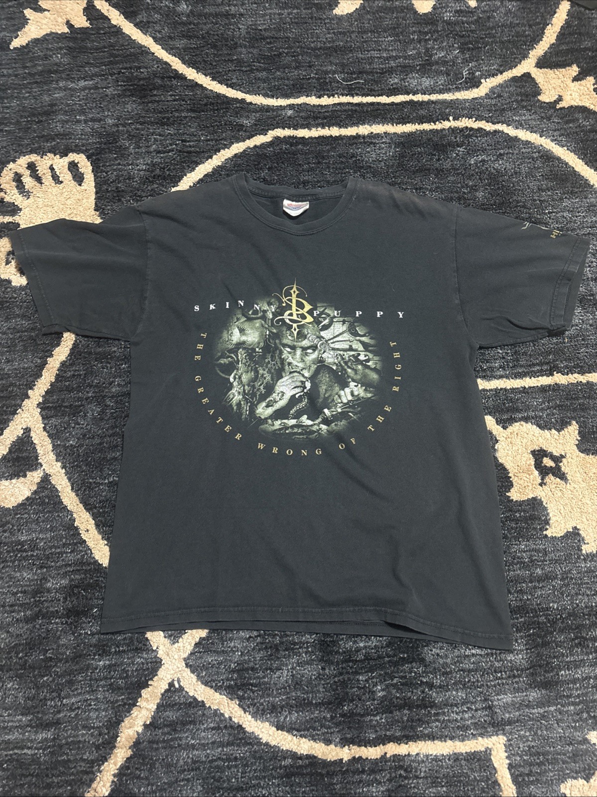2000s vintage skinny puppy industrial shirt greater wrong of the right medium