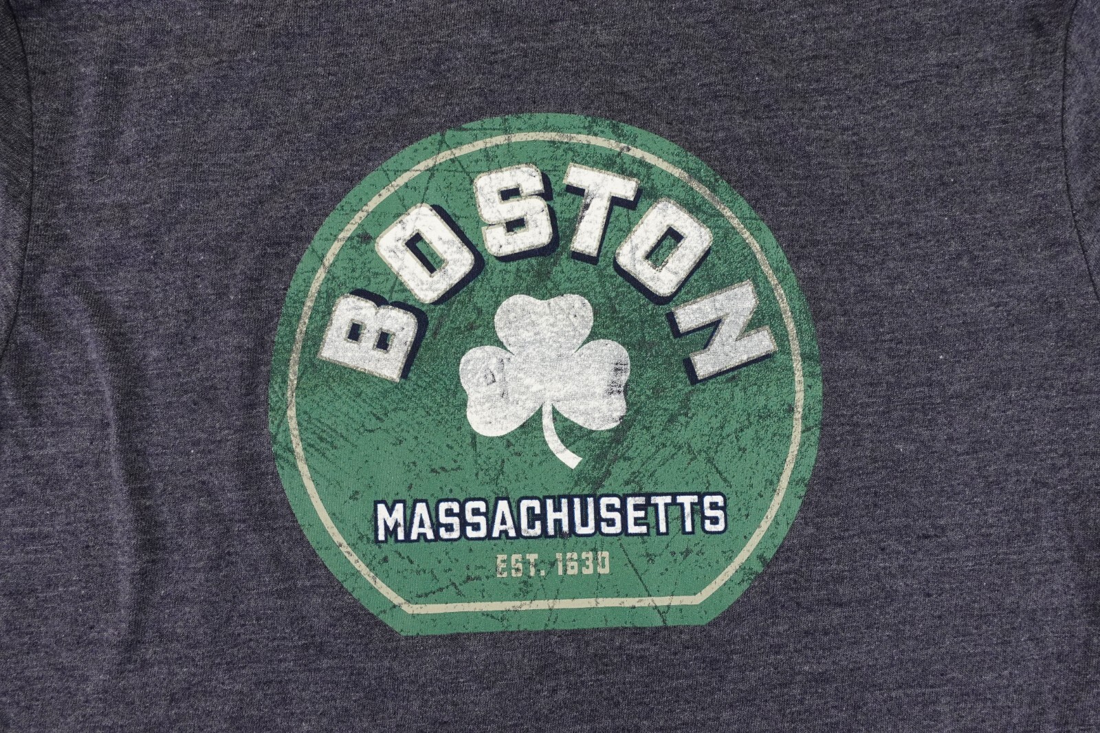 Champion Mens Medium Navy Heather Jersey Boston Massachusetts Graphic Tee NWT