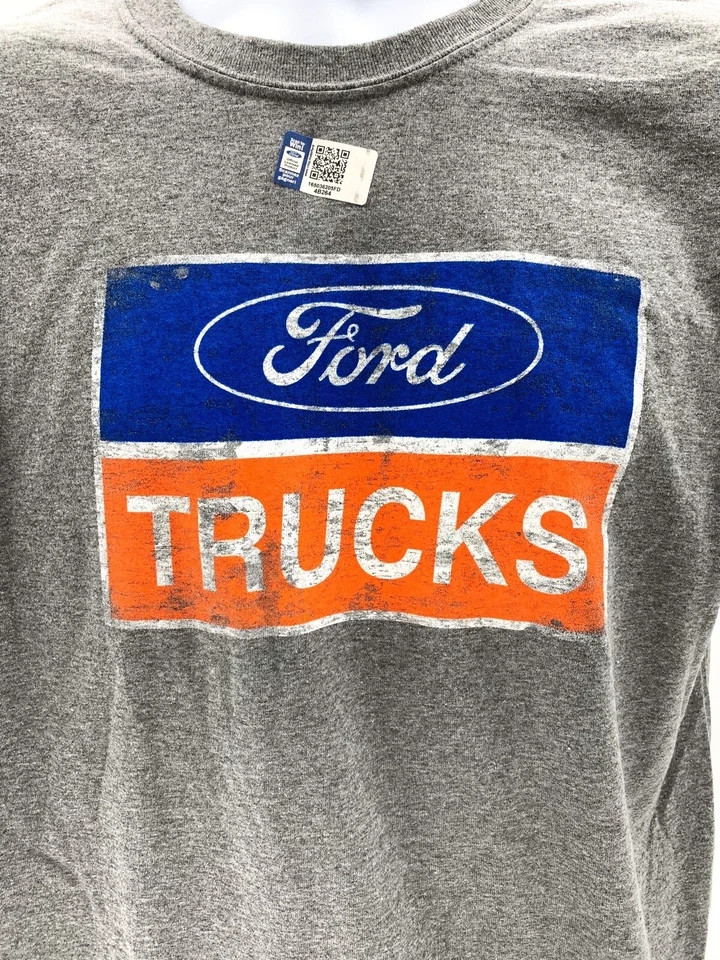 Gray T-Shirt – Ford Trucks Logo w/ F-250 Powerstroke, F-150, Raptor & V8 Emblem