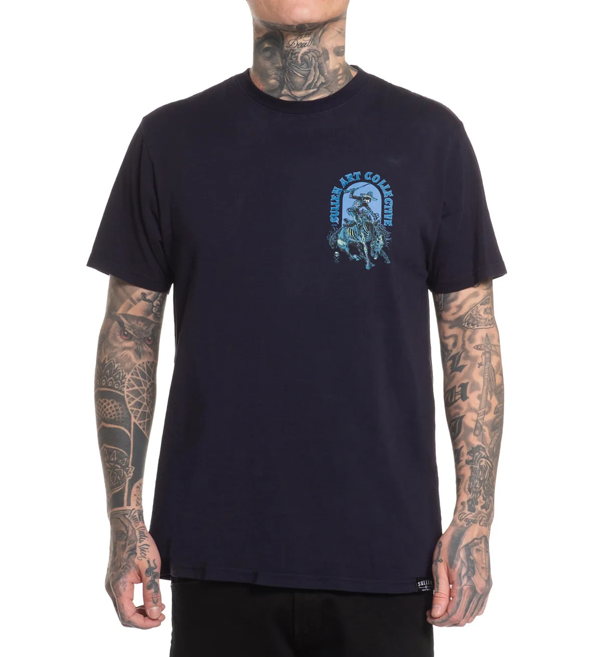 Sullen Men’s Fantasma Short Sleeve Premium T-shirt Skeleton Cowboy Tattoo Tee
