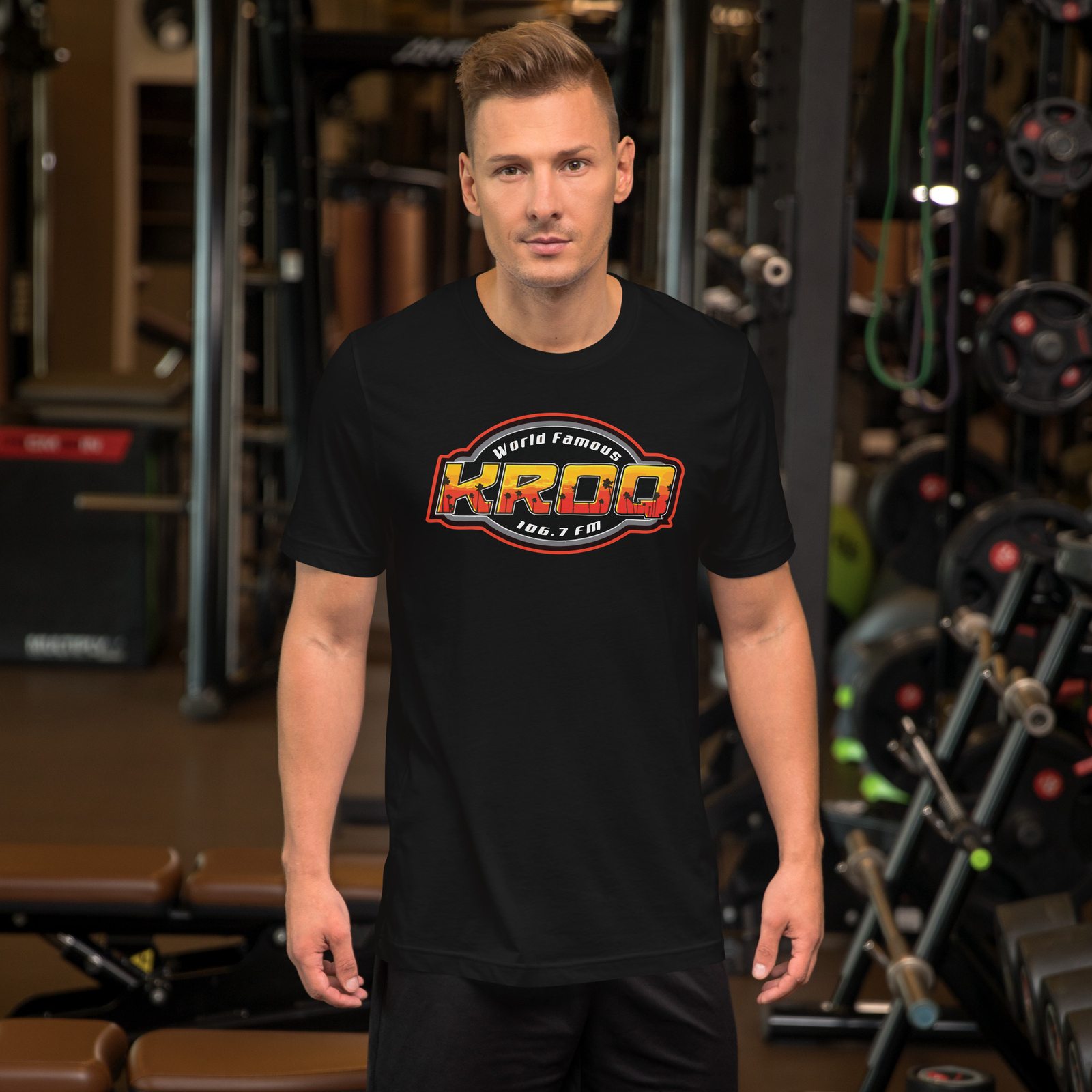 KROQ LOGO T-SHIRT FUNNY AMERICAN Tee S M L XL 2XL 3XL 4XL 5XL