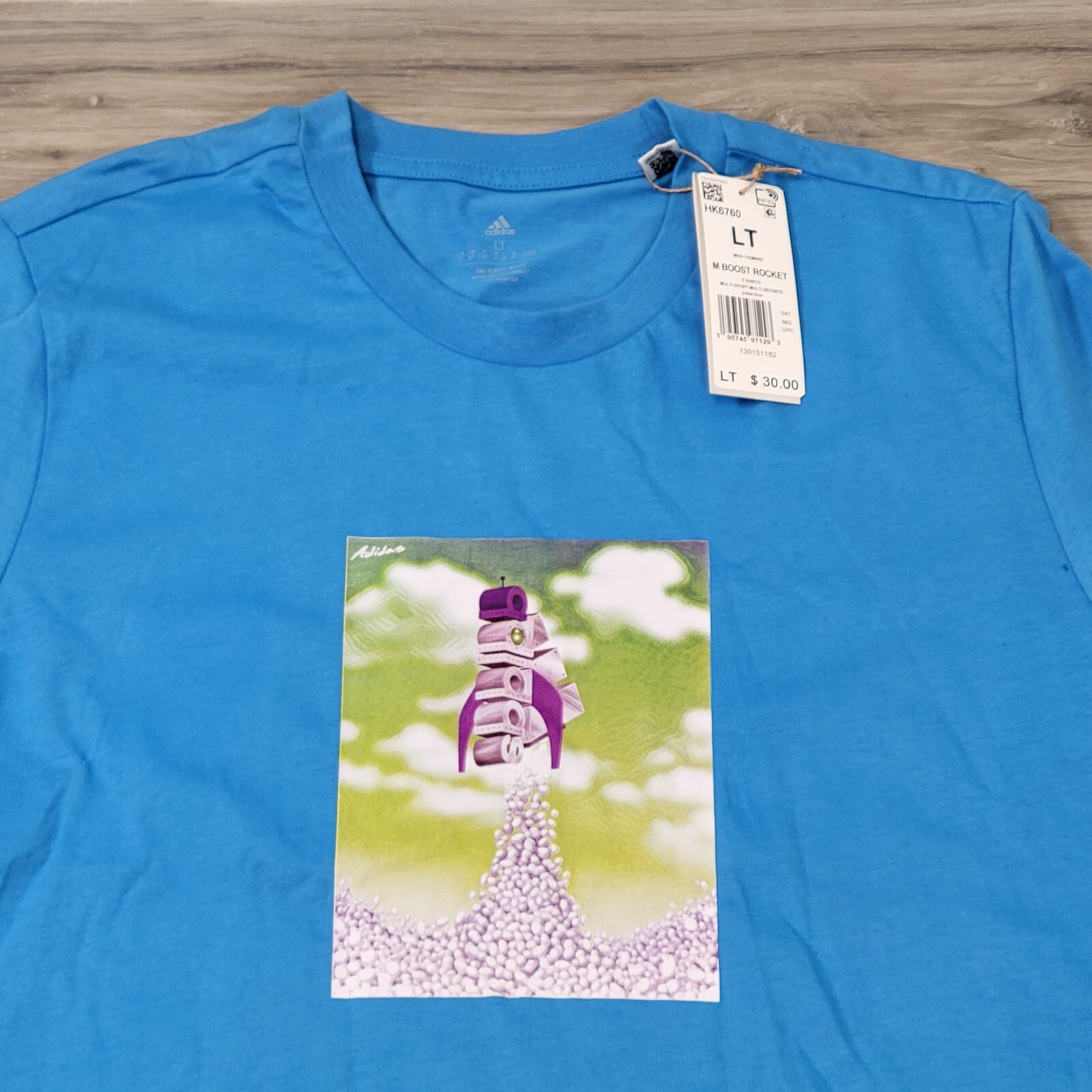 Adidas T-Shirt Men’s LT Pulse Blue Boost Rocket Short Sleeve New