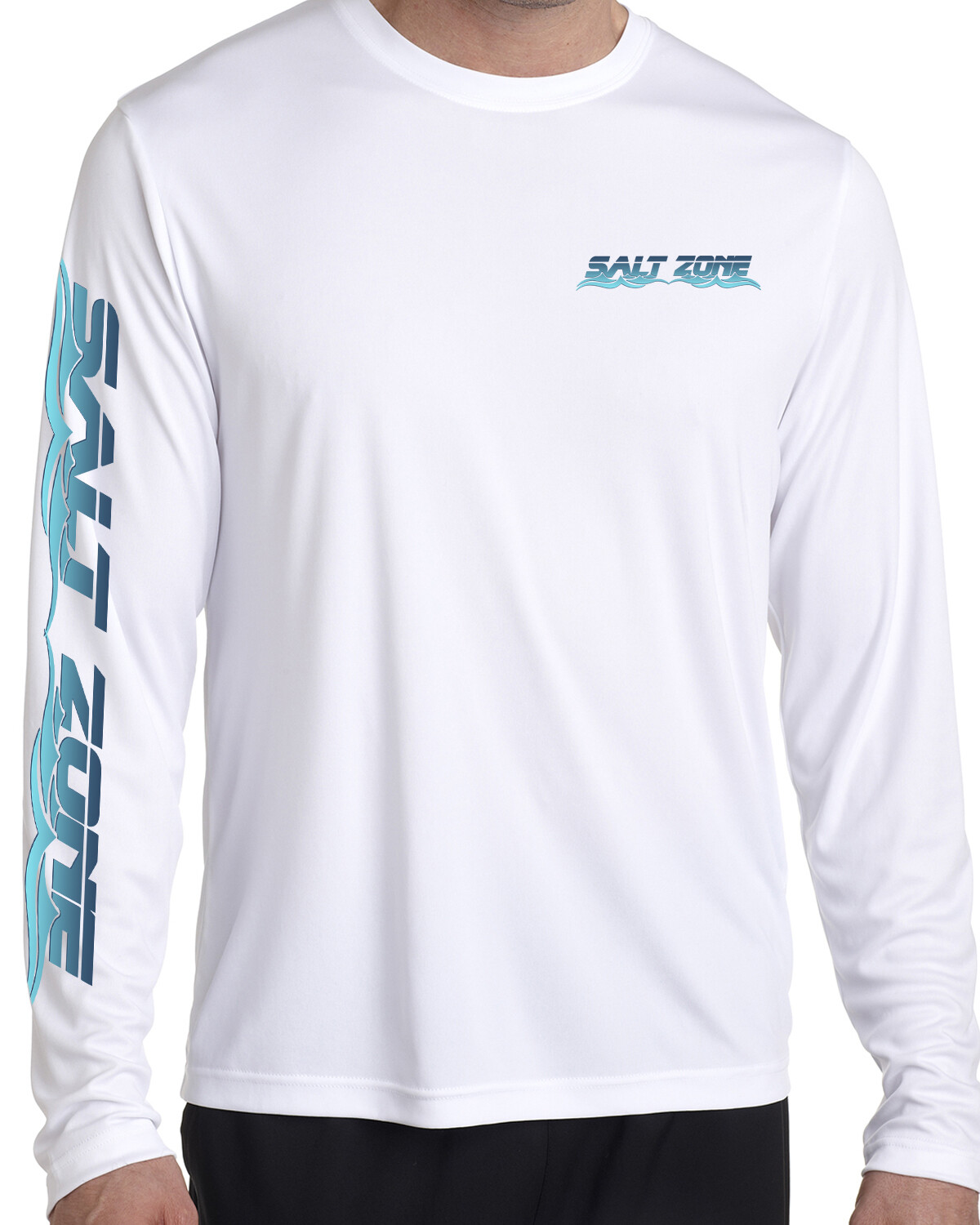 Salt Zone t shirt long sleeve microfiber saltwater fishing uv upf 50+ Mako Shark