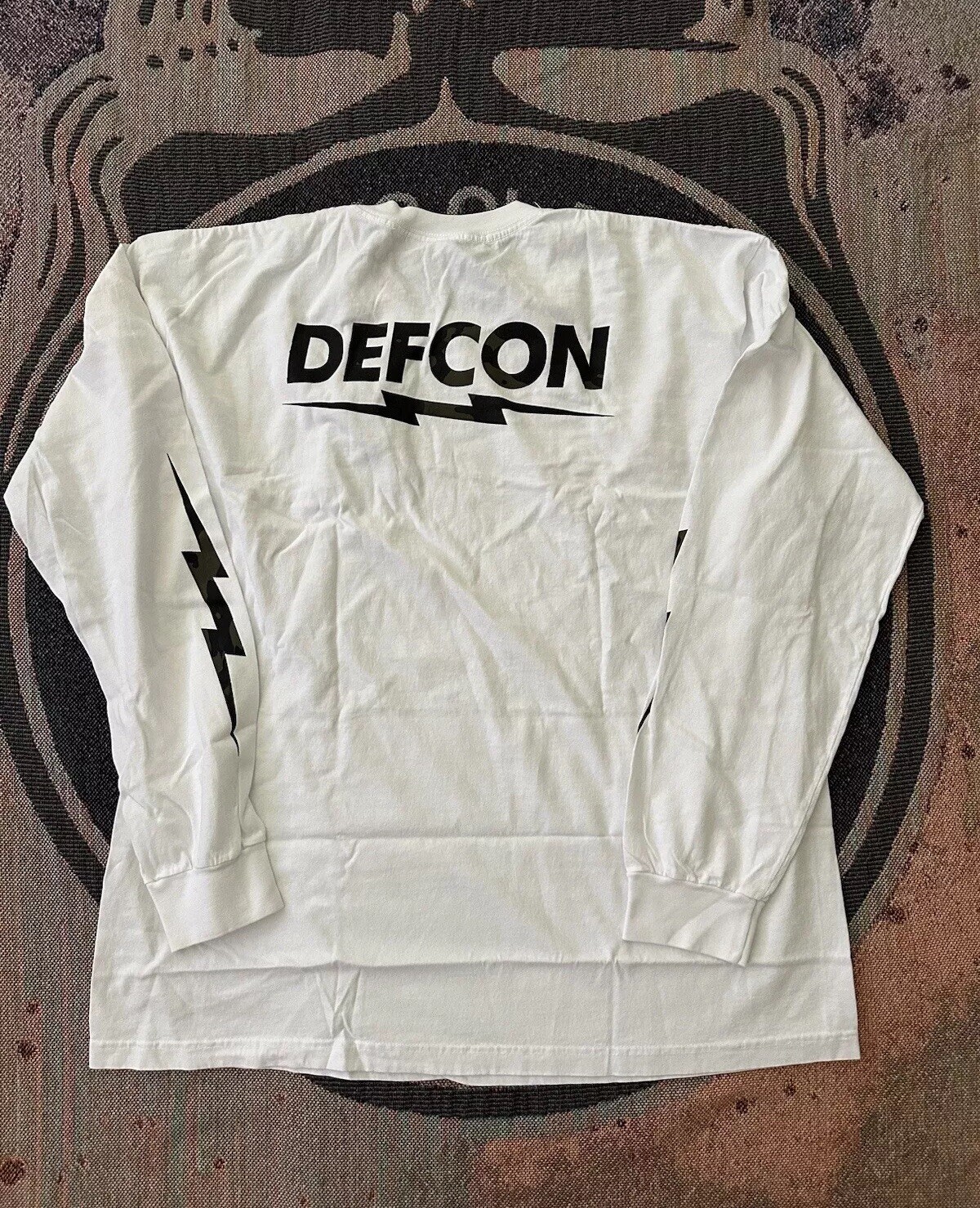 DEFCON GROUP LS CREW SHIRT BOLTS LOGO WHITE XL