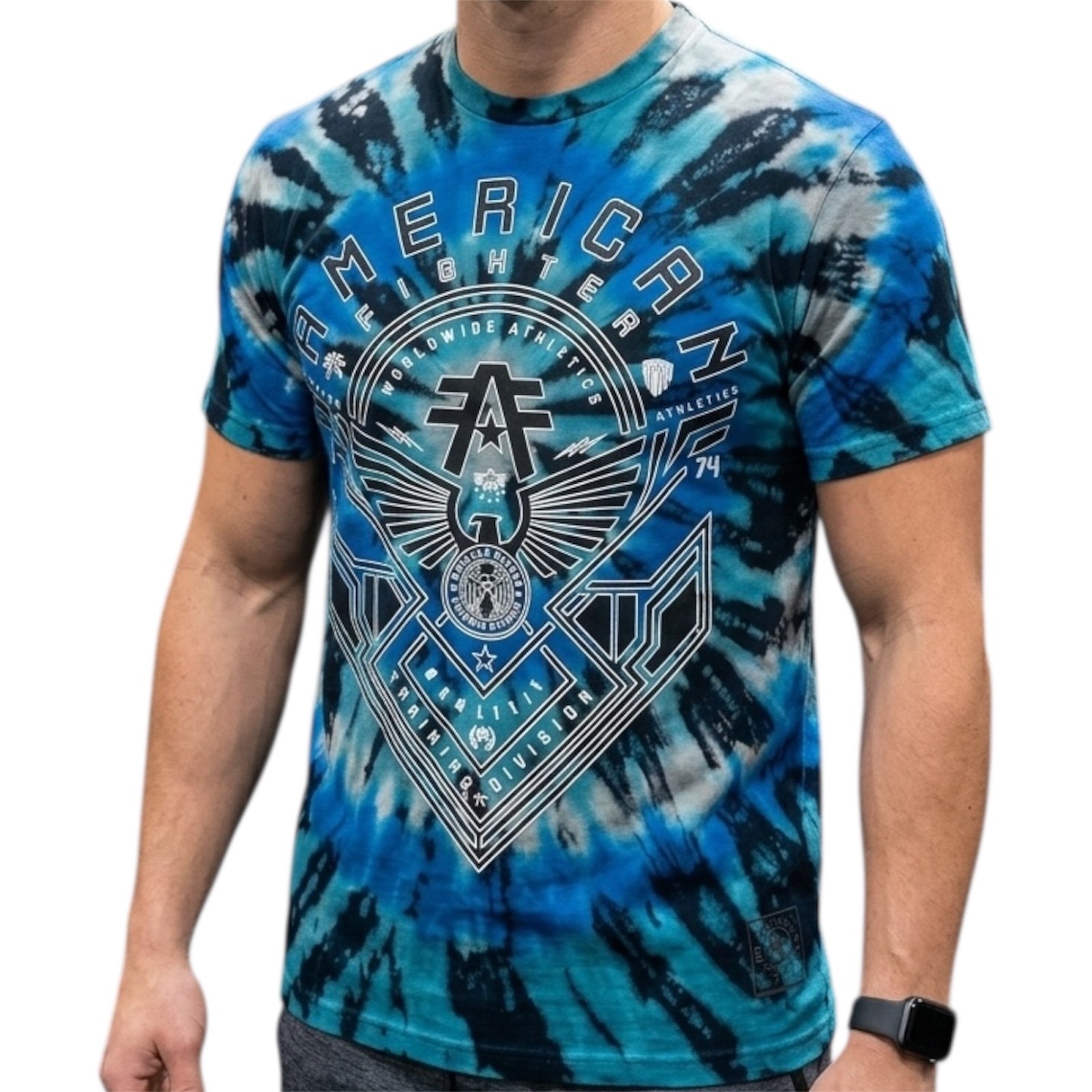 $40 AMERICAN FIGHTER Tie Dye HUNTSVILLE Athletic Graphic T-shirt NWT