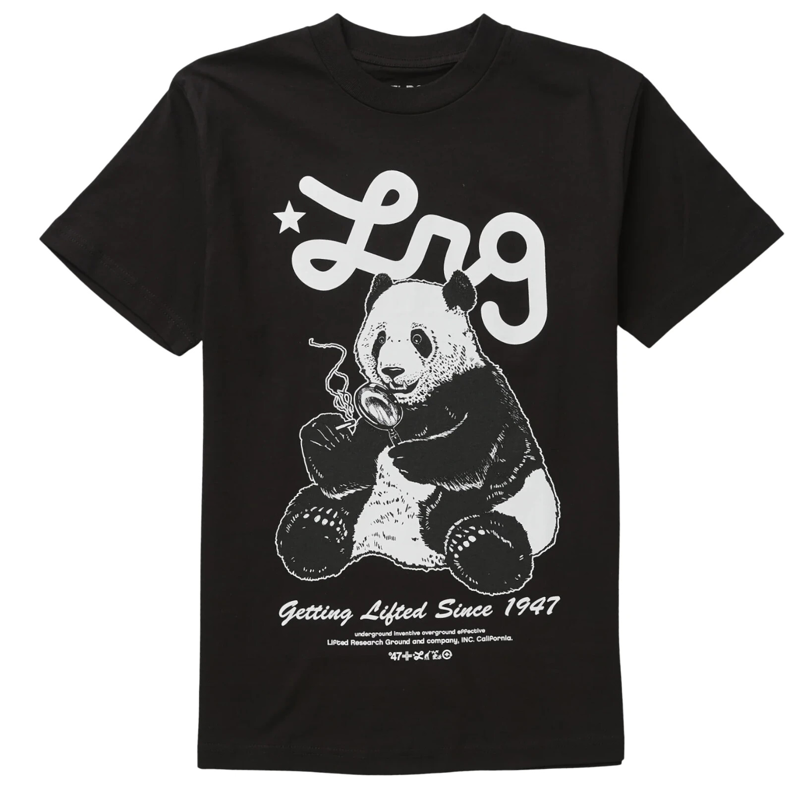 Lifted Research Group Mens LRG Panda Mag Lite 420 Collection Black Shirt NWT S