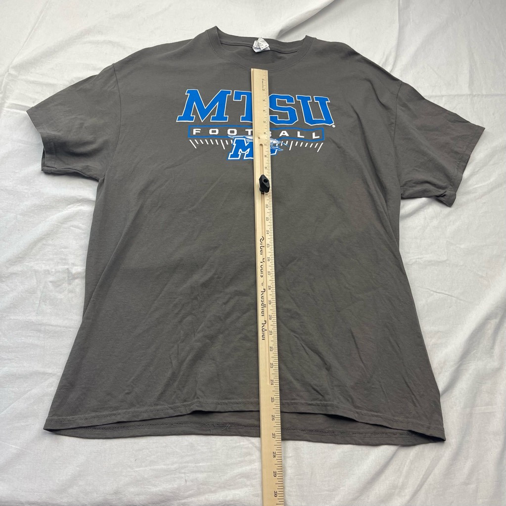 Middle TN State University – MTSU Gildan Mens T-Shirt Gray S Sleeve Crew Neck XL