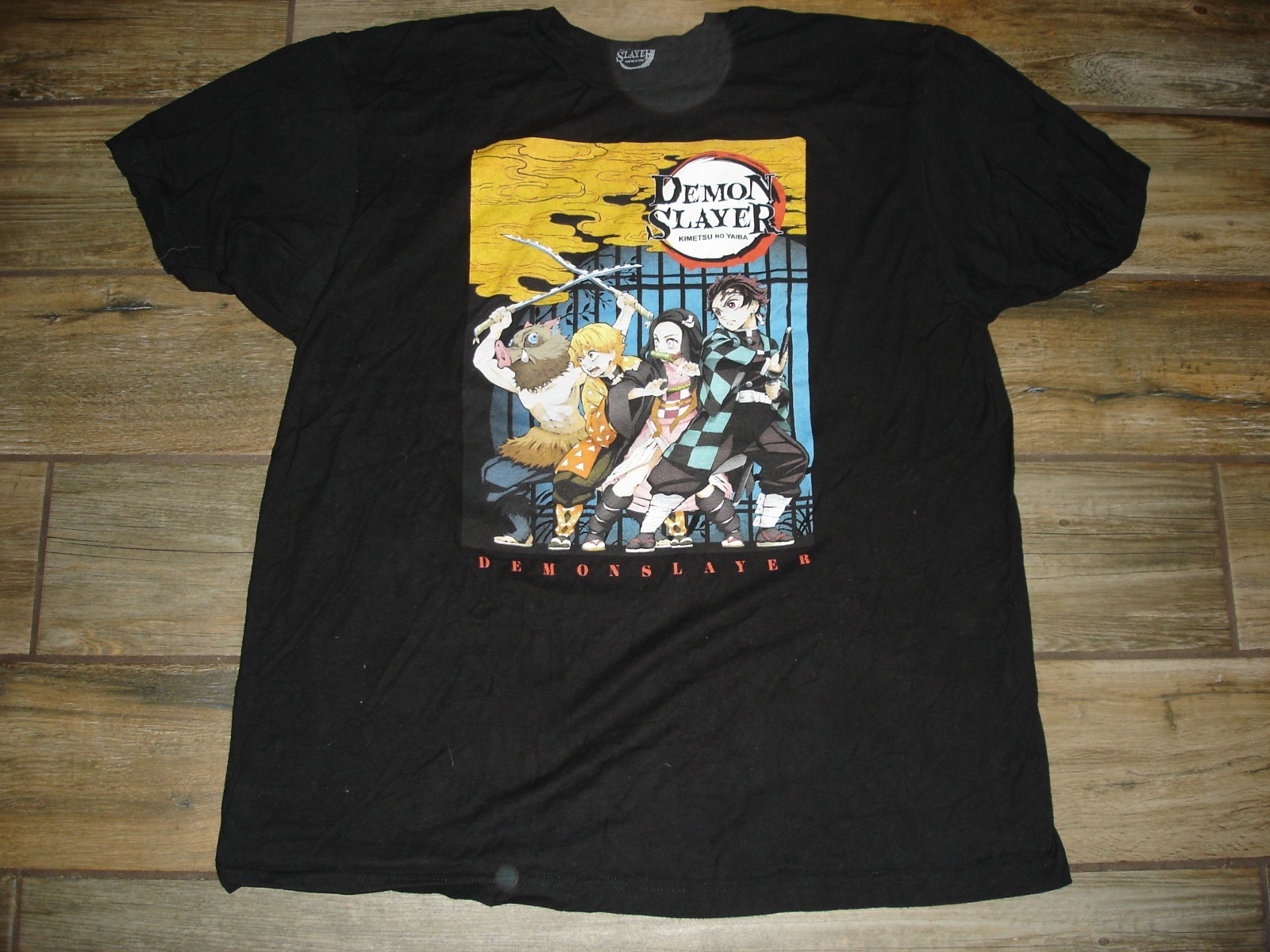 Anime Demon Slayer Kimetsu No Yaiba character t-shirt adult size XL black 46/48