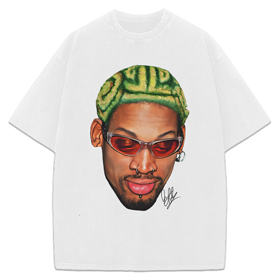 Dennis Rodman Zig Zag Green Hair Rodzilla Hollywood 90’s Vintage Design T-Shirt
