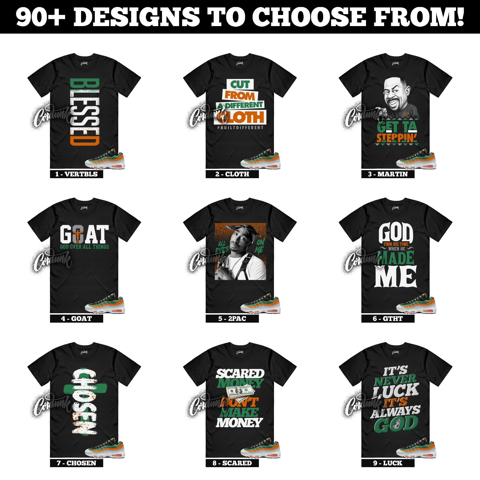 Air Max 95 Yardrunners Famu Orange Horizon Hurricane Green Miami Sneaker T Shirt