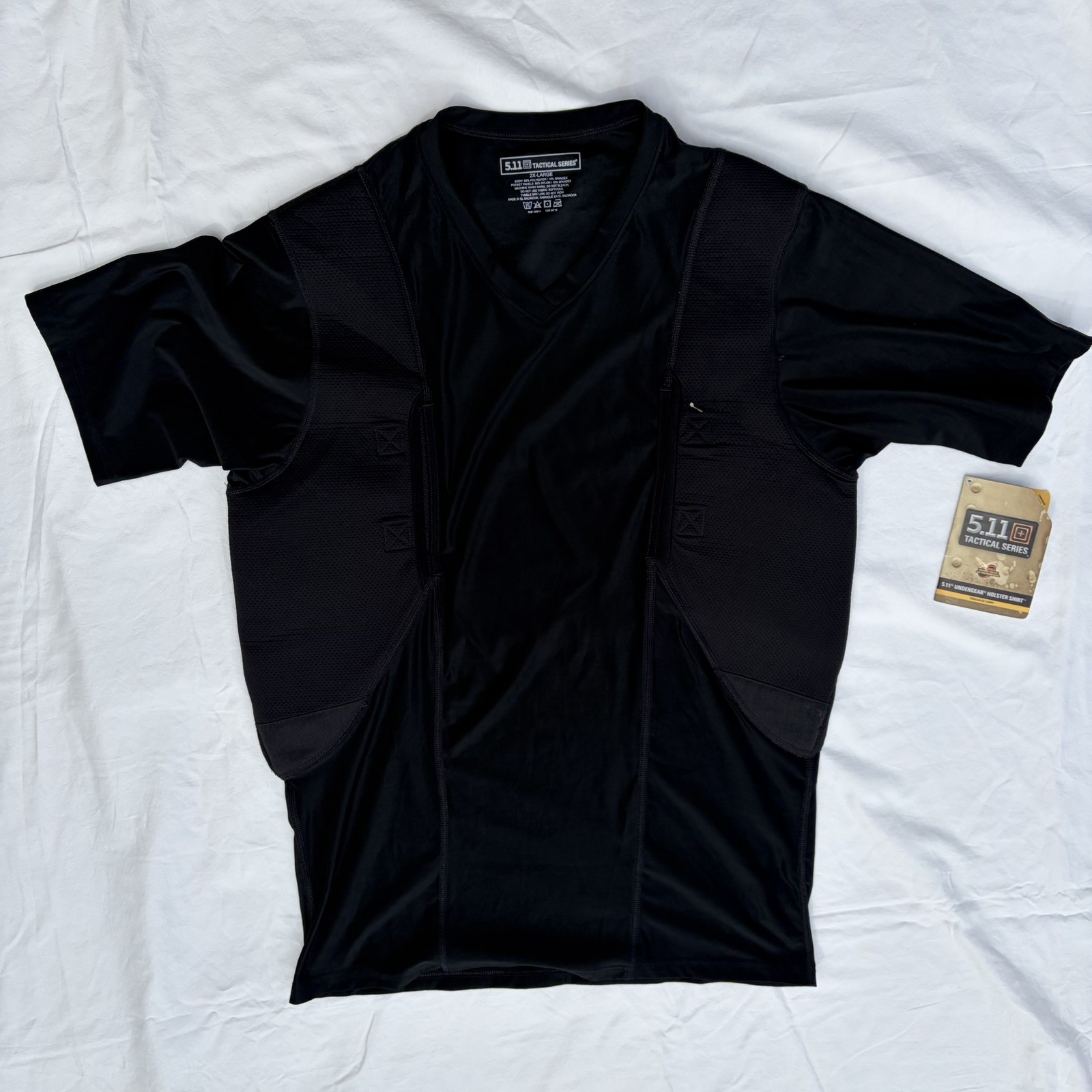 5.11 Tactical Holster Shirt Mens 2XL Black Short Sleeve Undershirt Base Layer