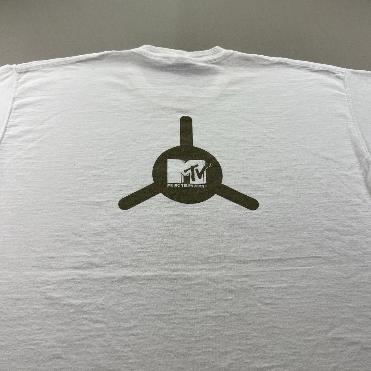 Vintage MTV T-Shirt Mens XL White Music Television Logo Video Promo Hip Hop 90s