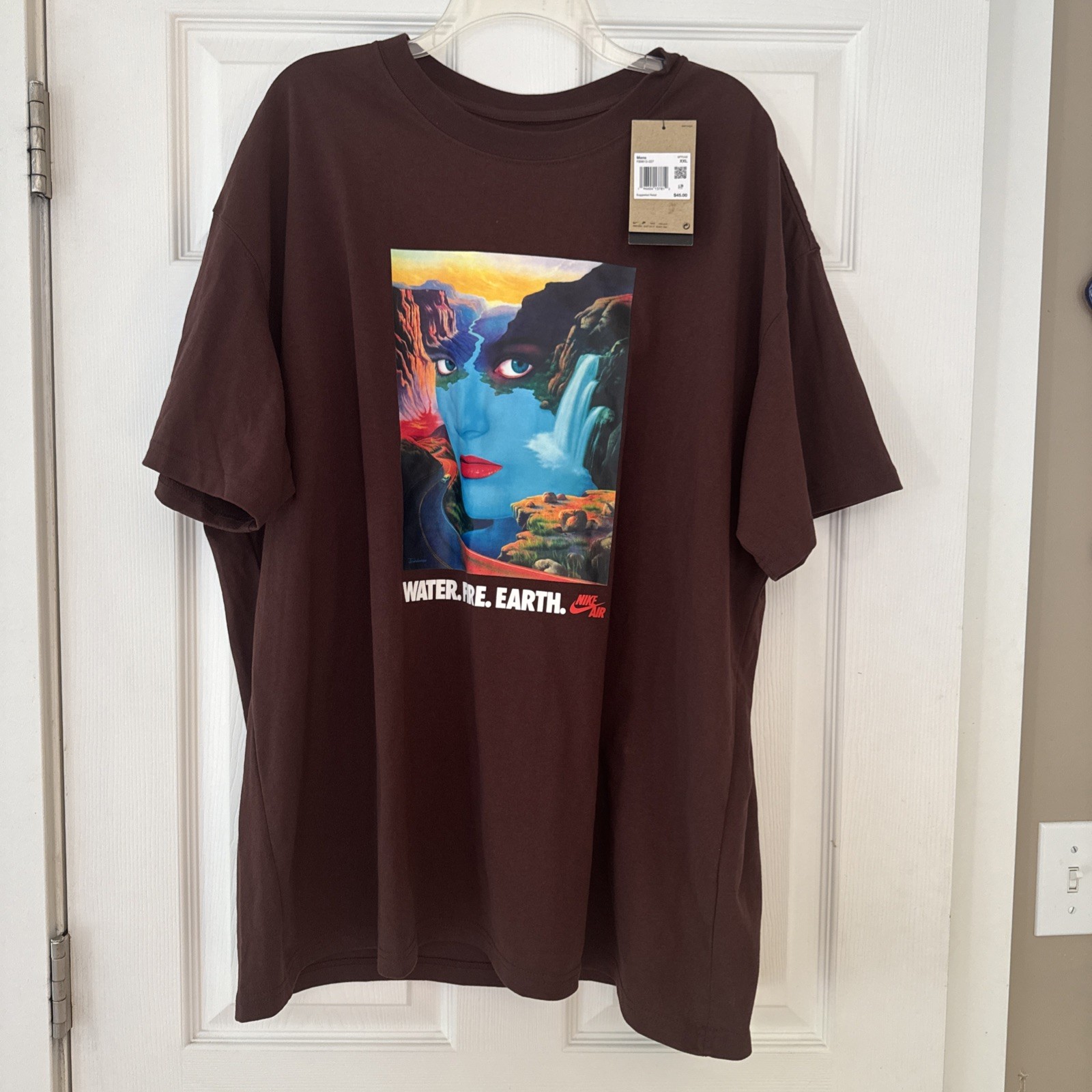 Nike Max90 “Water Fire Earth” Graphic Tee FB9813-227 Men’s Size XXL – Brown NWT