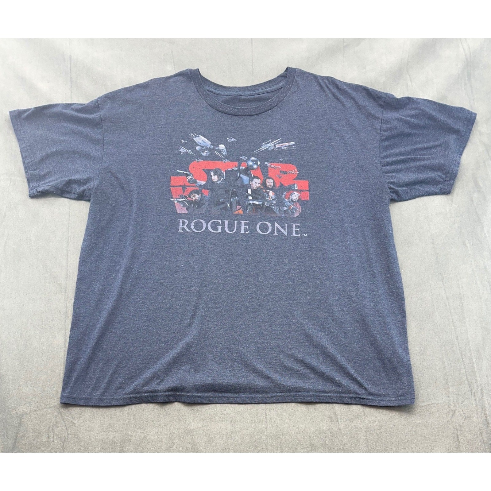 Star Wars Rogue One Graphic TShirt Mens XXL Heather Gray Short Sleeve Crewneck