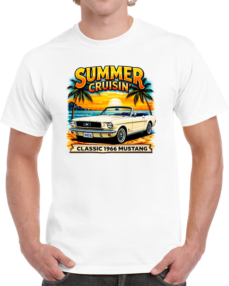 Summer Cruising Classic 1966 Mustang Convertible Pony Muscle car gift T Shirt