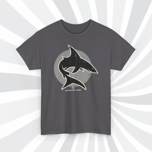 Jacksonville Sharks 1974 WFL Vintage Football Grunge Logo T-Shirt