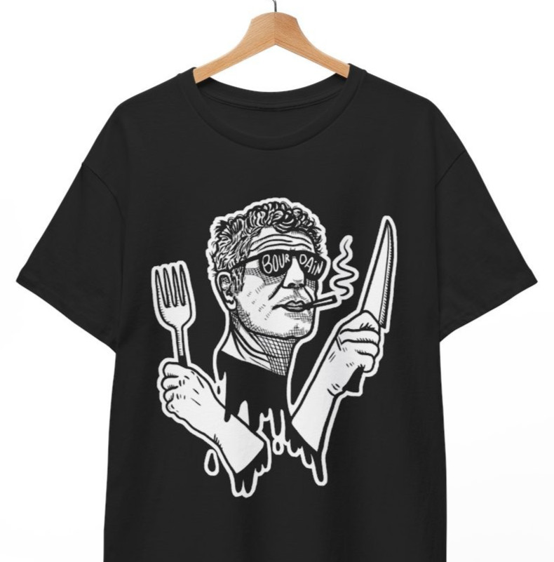 Anthony Bourdain (Knife and Fork) T-shirt Unisex Tee