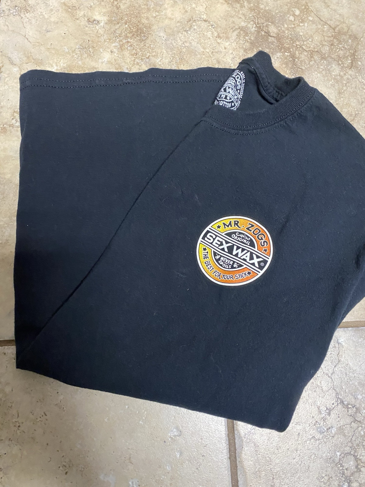 Sex Wax Fade (Logo in Color) Black Short Sleeve T-shirt Legendary Mr Zogs Mens M