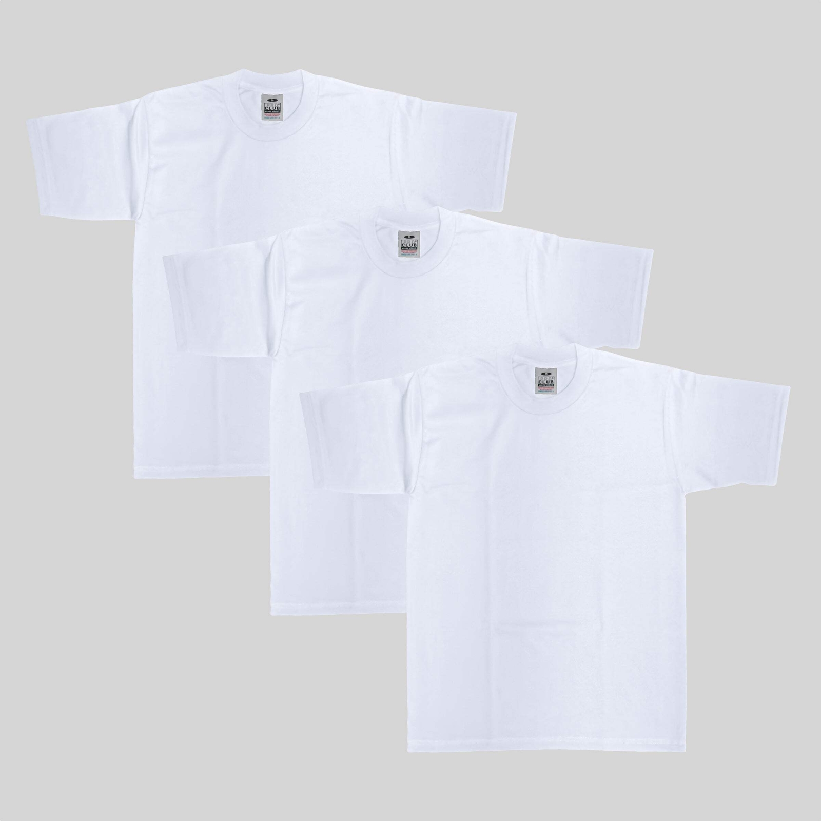 3-Pack Pro Club Men’s Heavyweight Cotton Short Sleeve Crew Neck T-Shirt