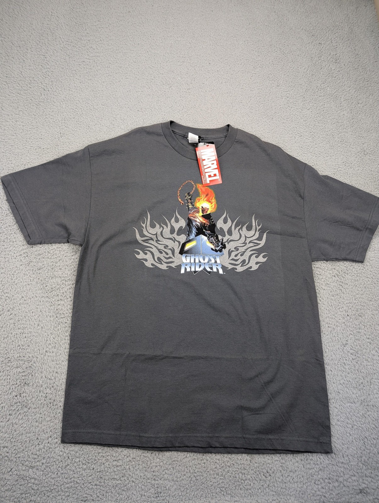 Vintage Marvel Ghost Rider Shirt Mens XL Gray Graphic Tee 2004 Mad Engine 2000s