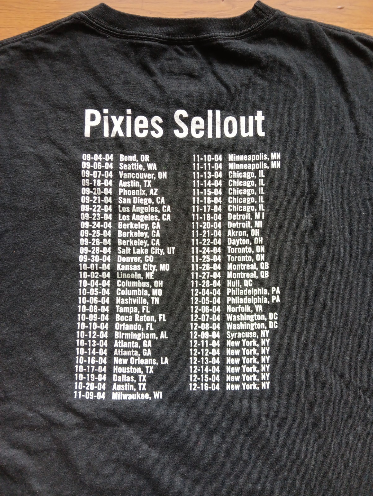 Vintage Pixies SellOut Sell Out 2004 Reunion Tour T-Shirt – Black, XL – SEE PICS