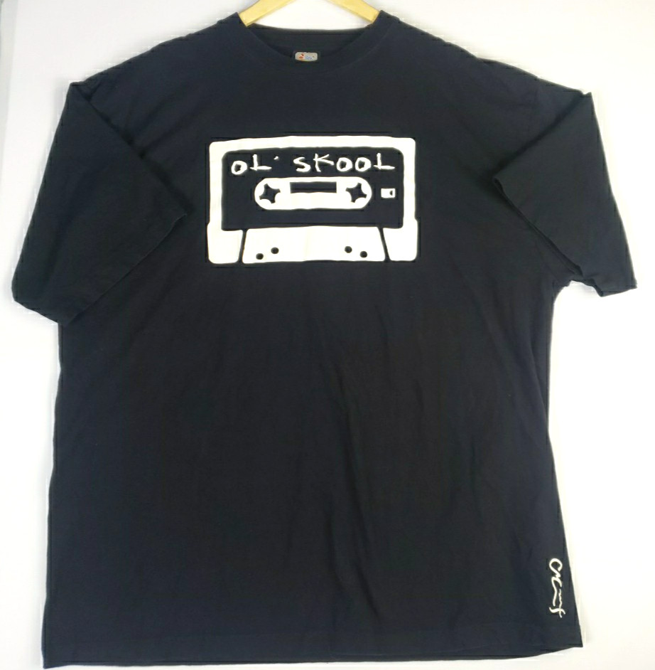 Ol Skool On Cassette Tape 3X Large Black T-shirt International Basic Source