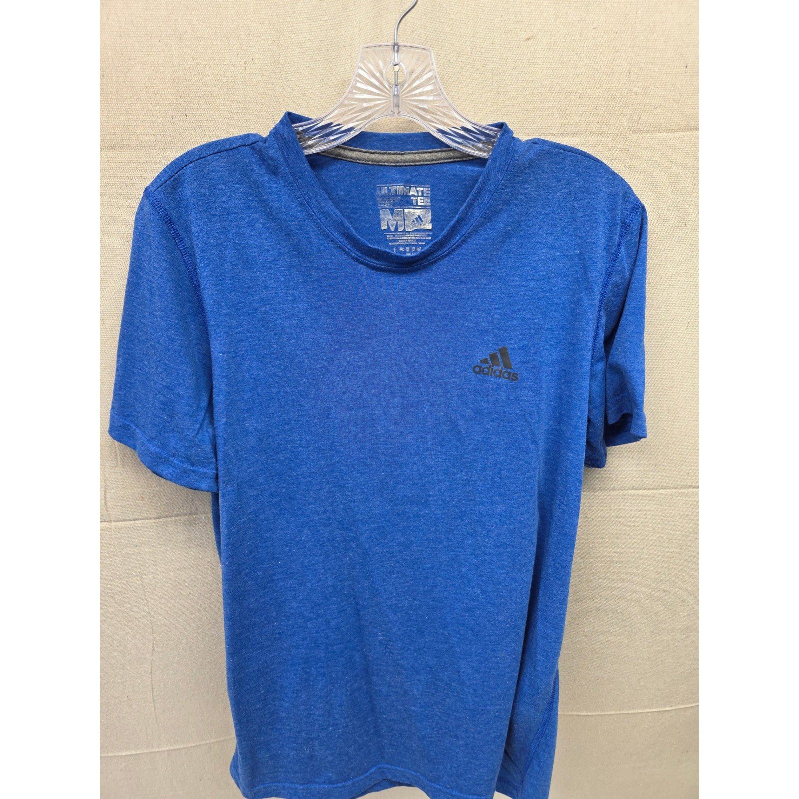Adidas Ultimate Tee Mens Medium Blue Climalite Short Sleeve Performance T-Shirt