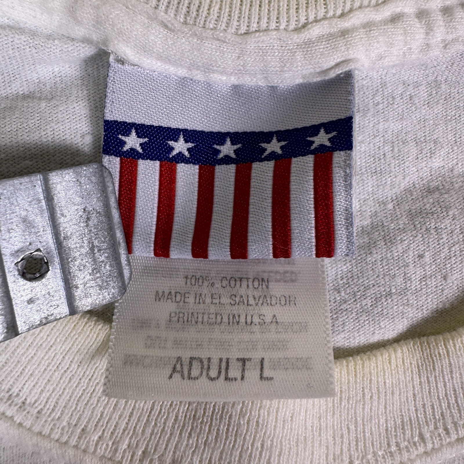 American Vintage Men’s White Car Graphic Print Crew Neck Casual T-Shirt Size L