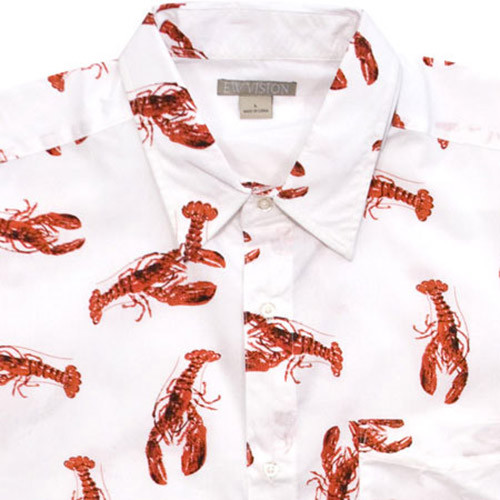 Seinfeld Cosmo Kramer Lobster Cabana Vacation Button Down Shirt White