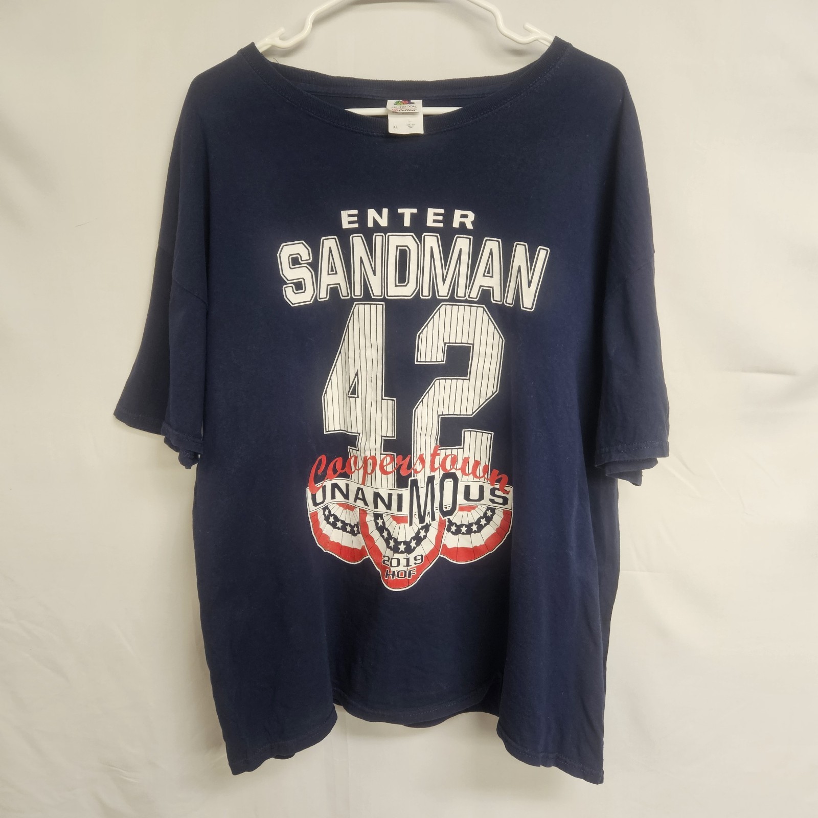MARIANO RIVERA Enter Sandman COOPERSTOWN HALL OF FAME T-SHIRT YANKEES X-Large