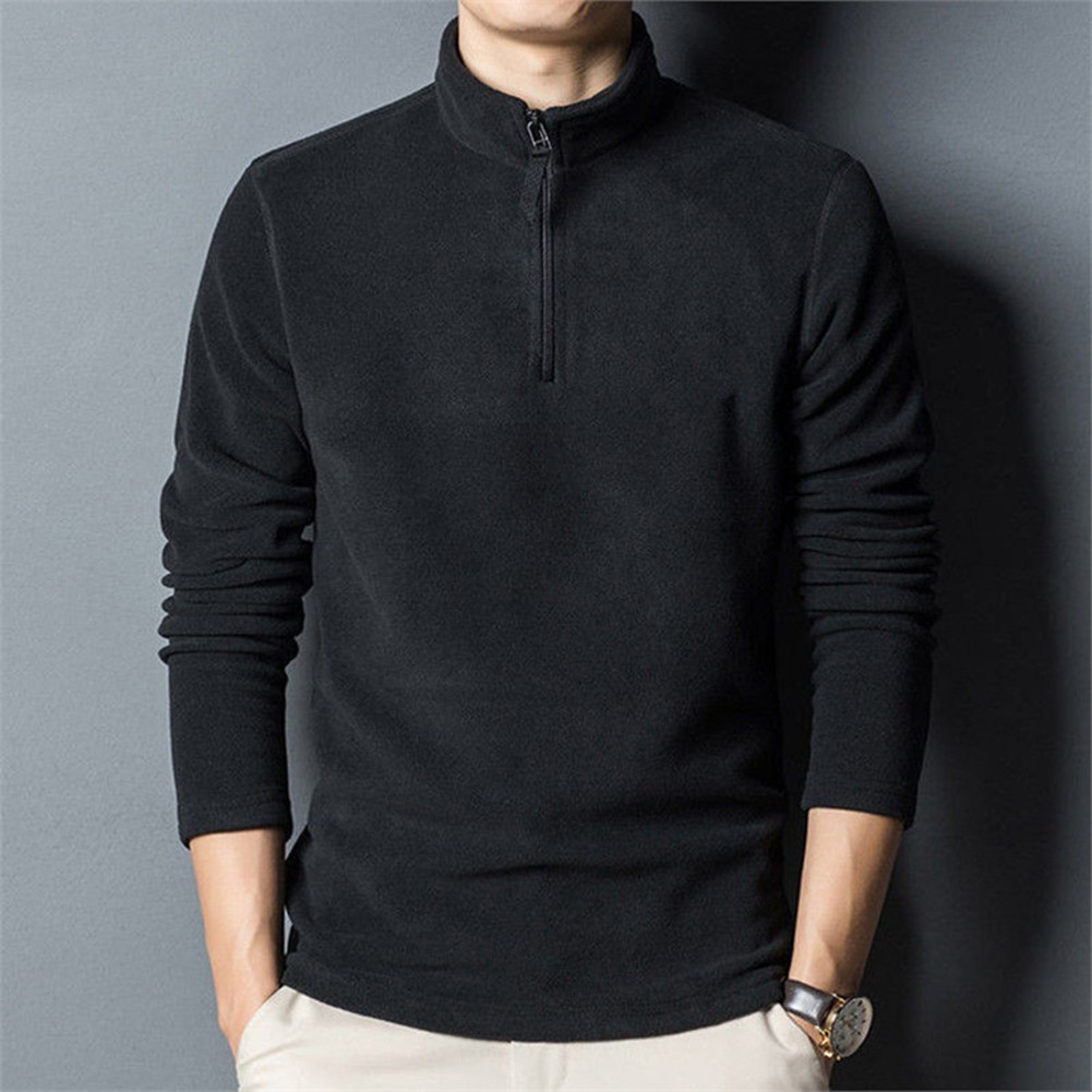 Mens Fleece Pullover Jacket Half Turtleneck Sweatshirt Casual Outdoor Wear