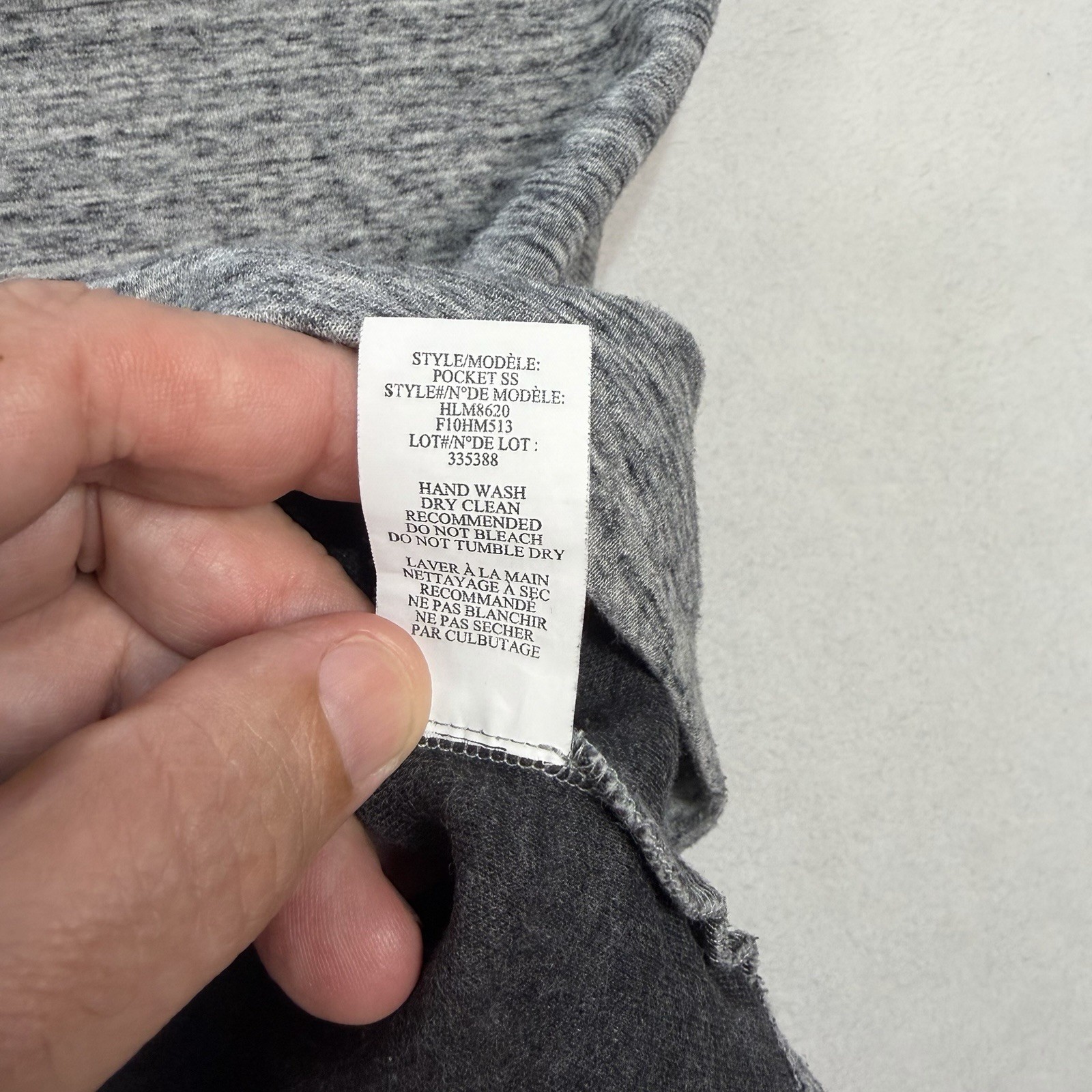 Helmut Lang Men’s Grey Crewneck T-Shirt Size XL Cotton Nylon Midweight