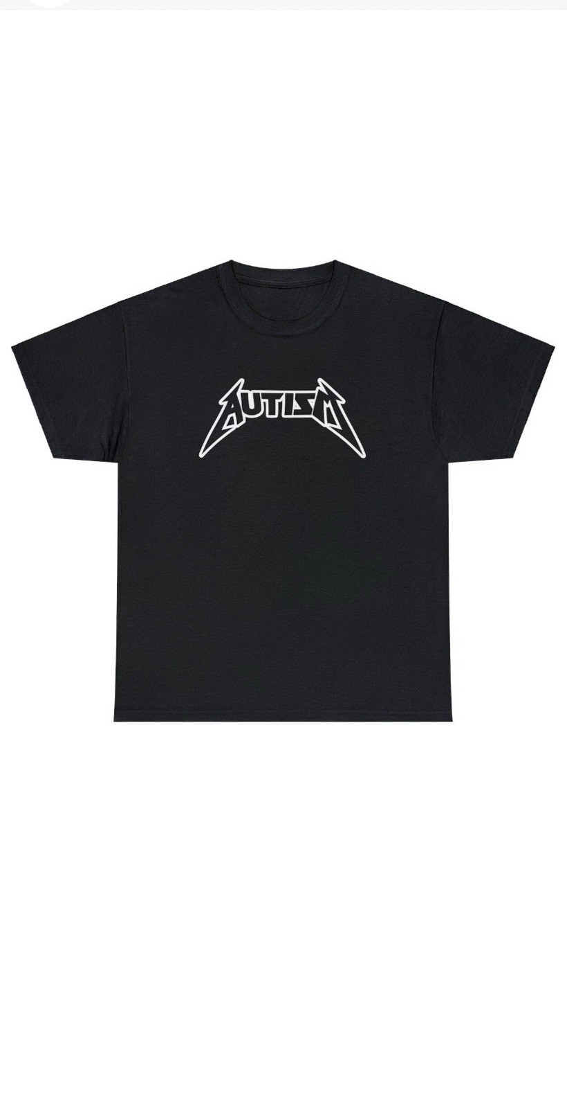 Unisex Adults Black/White AUTISM Logo Graphic Print Crew Neck T-Shirt L/XL