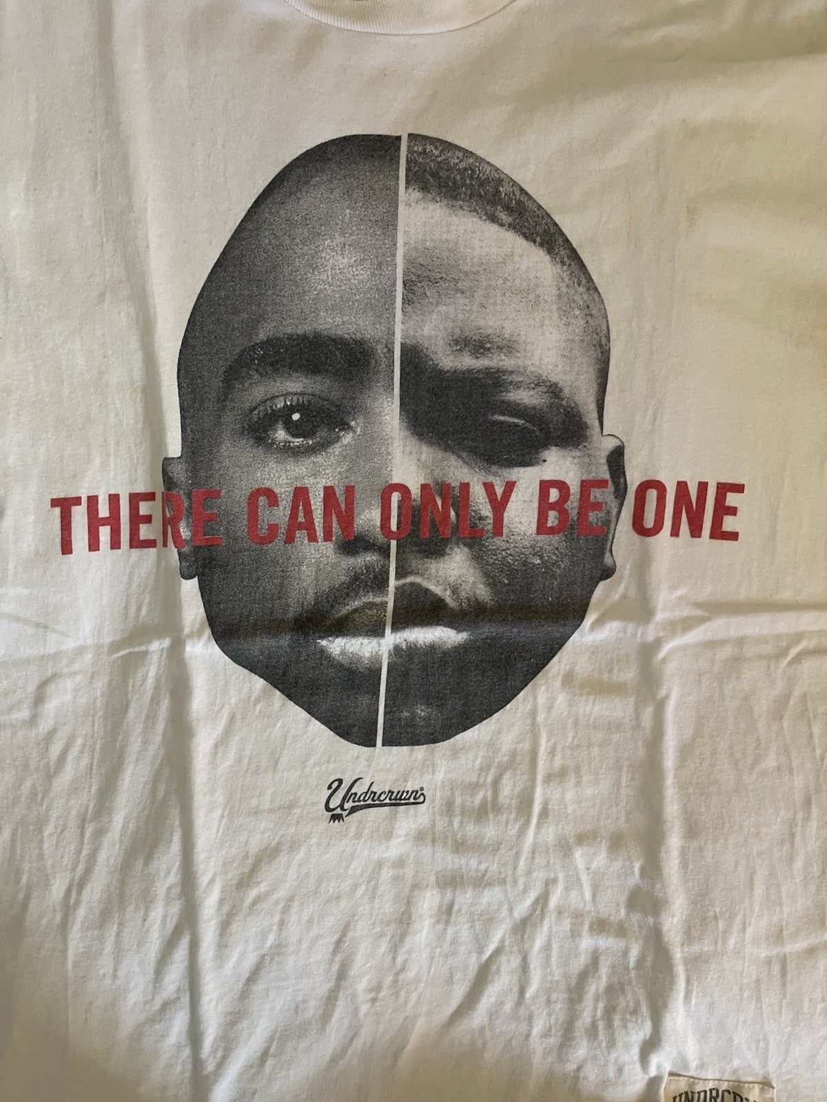 Undrcrwn There Could Only Be One Biggie Tupac T Shirt White Sz M 100 % Authentic