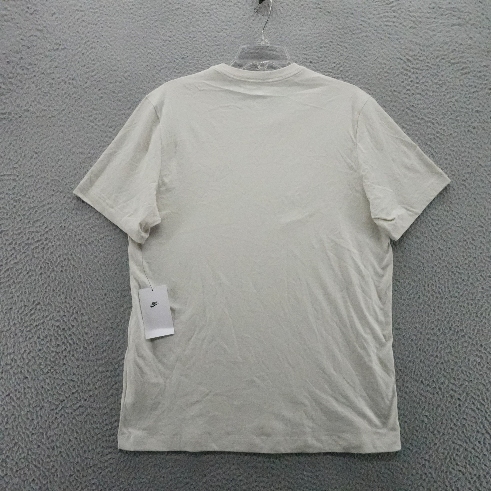 Nike Sportswear Club Tee Mens Medium Light Bone White Cotton T-Shirt AR4997-073