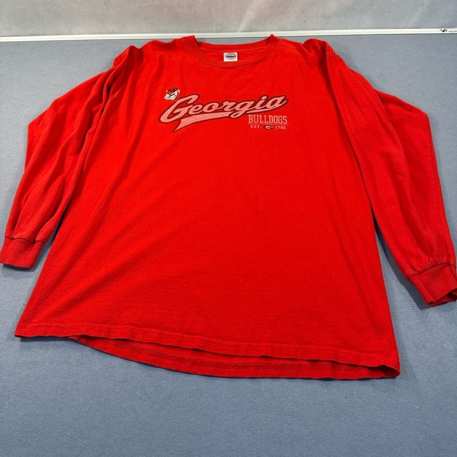 Delta Pro-Weight Georgia Bulldogs Red Long Sleeve Shirt Size Large