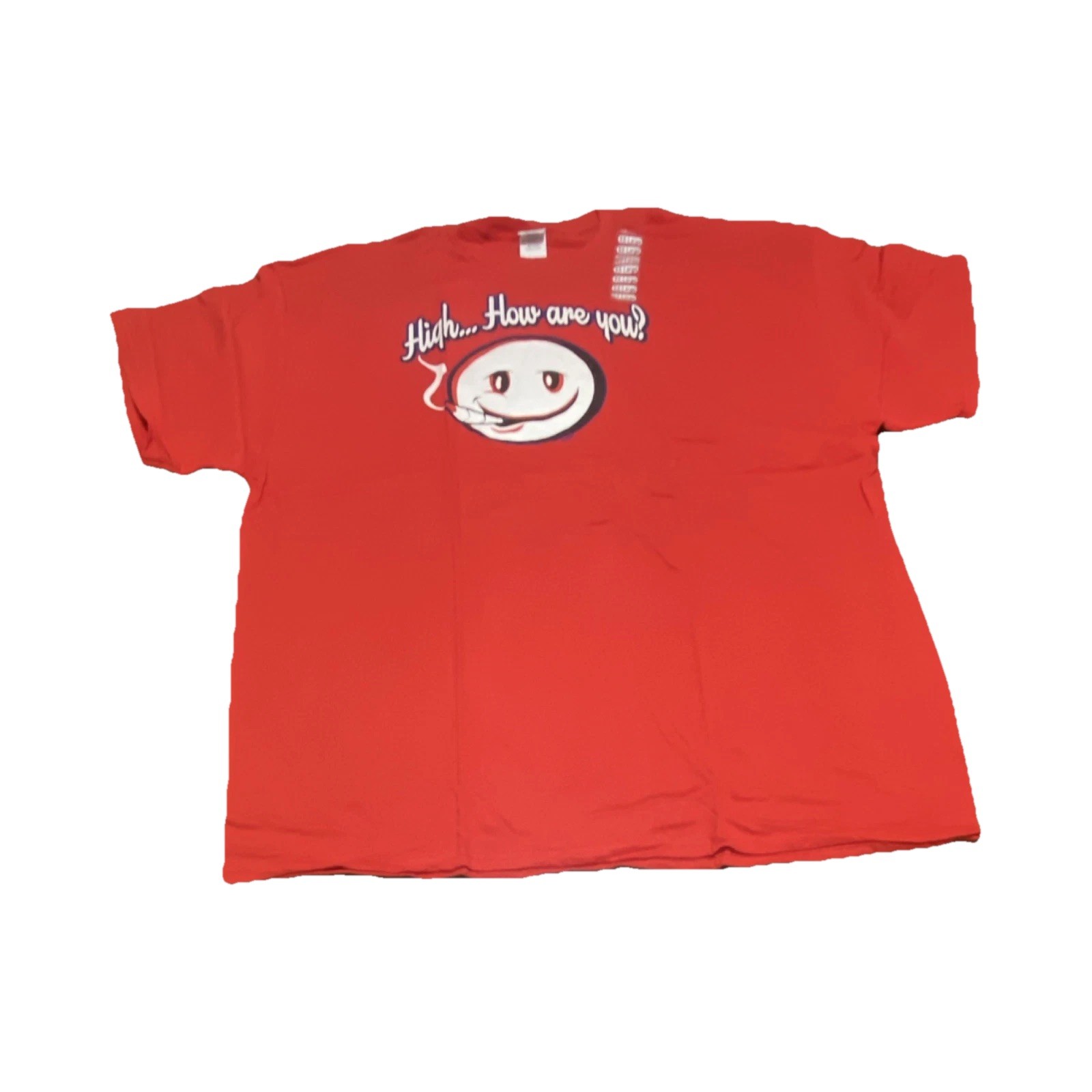 Gildan Red Graphic Print ‘High… How are you?’ Men’s 2XL Short Sleeve T-Shirt