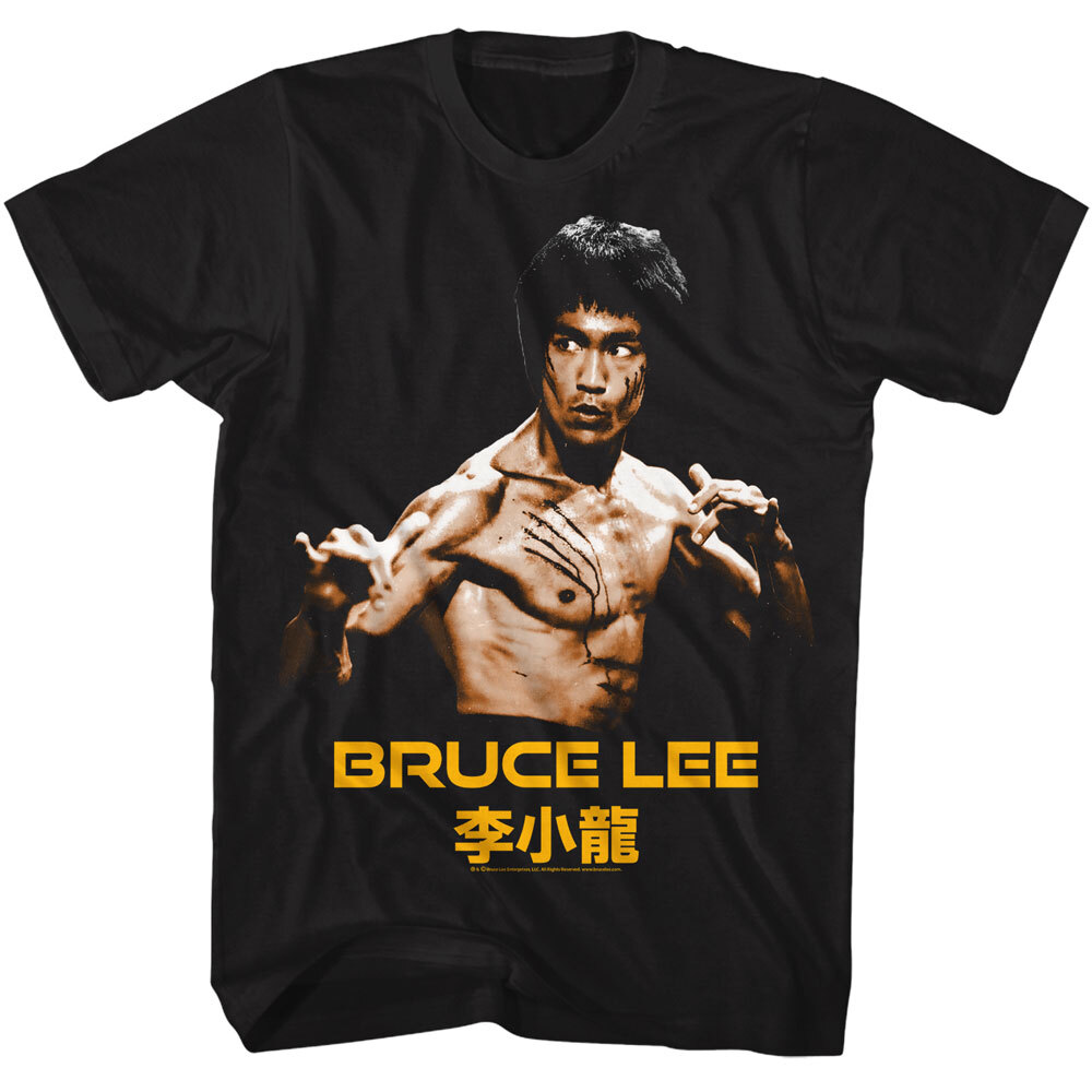 Bruce Lee Mens T-Shirt Ready Stance Position Be Water New Black Cotton SM – 5XL