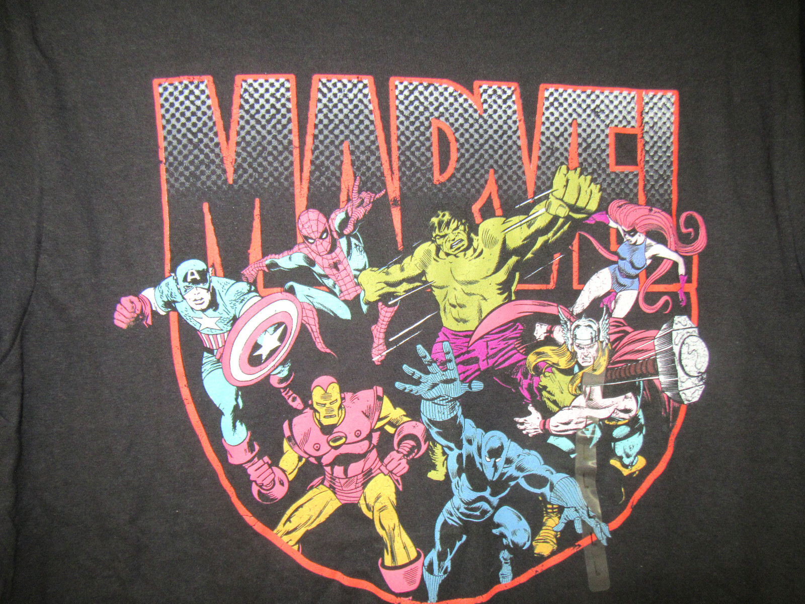 Marvel Comics classic design large cast Panther thor Hulk t-shirt NWT Large New