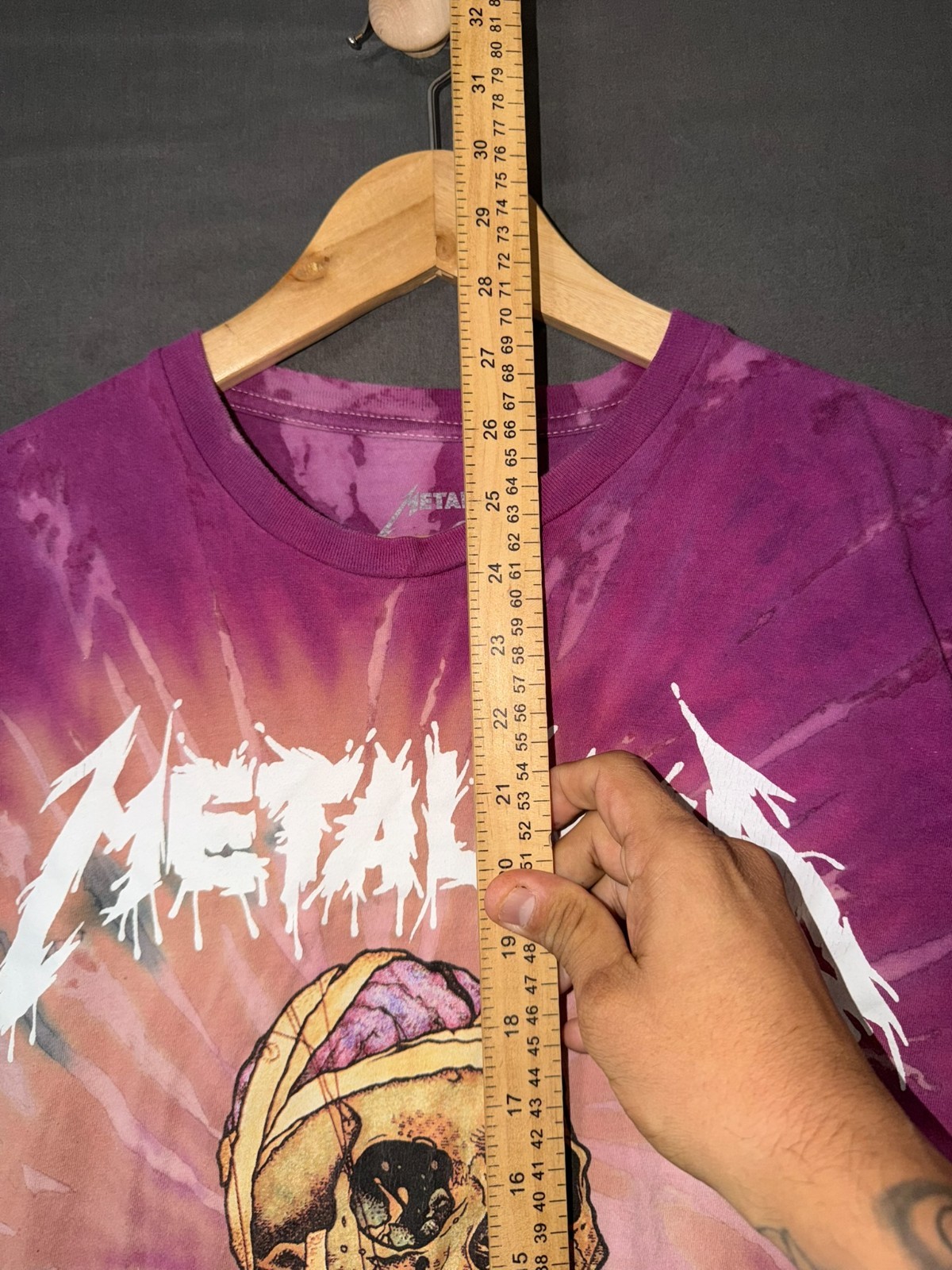 Metallica One T Shirt Mens Large Tie Dye Pushead Mummy Skull Rock Band 2017