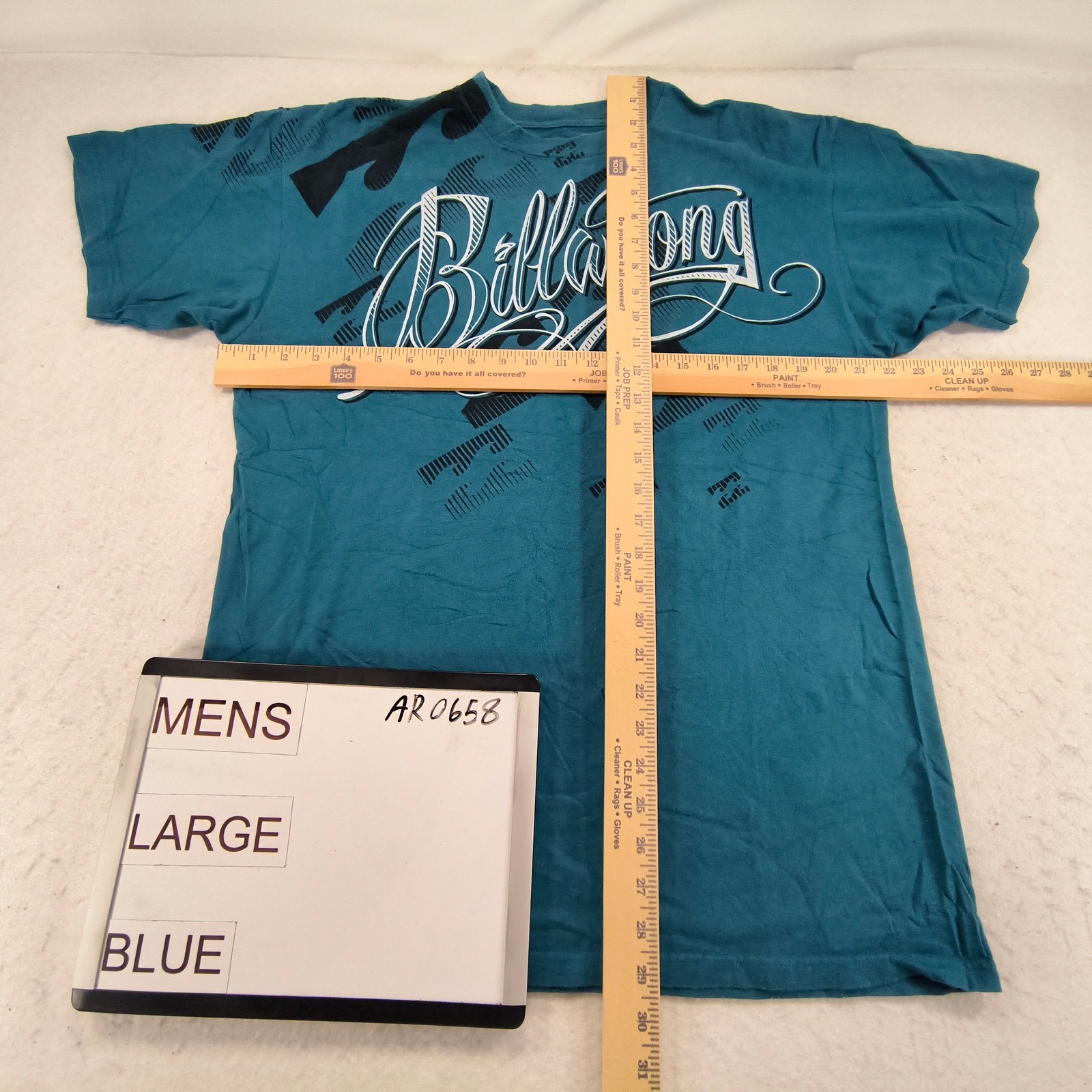 Billabong Casual Crew Neck Short Sleeve Graphic T Shirt Mens Size Large L Blue