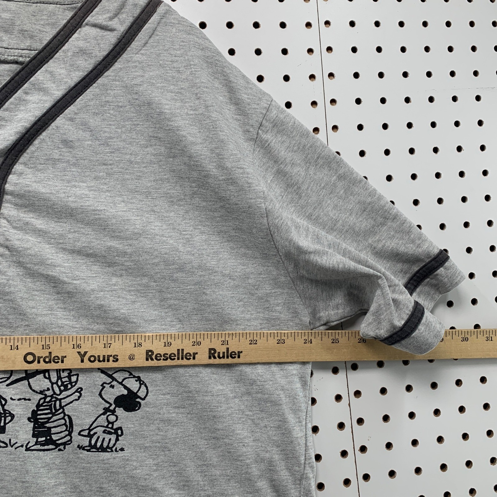 Vintage Rawlings Peanuts Baseball Jersey Mens XL Grey 90s Snoopy Charlie Brown