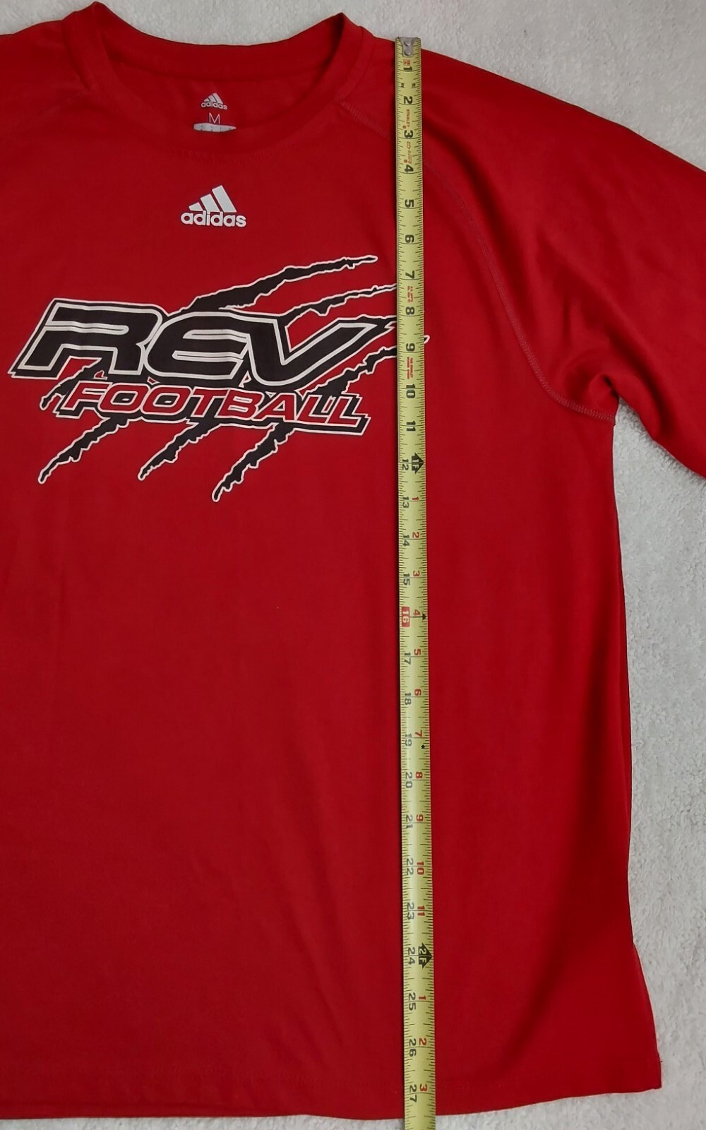 Adidas Climate T Shirt Mens Size Medium Red Short Sleeve Rev Football Polyester